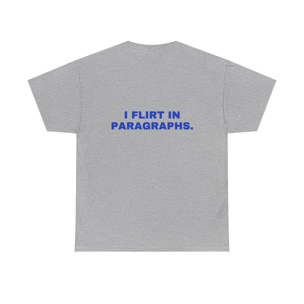 I flirt in paragraphs. Cobalt print