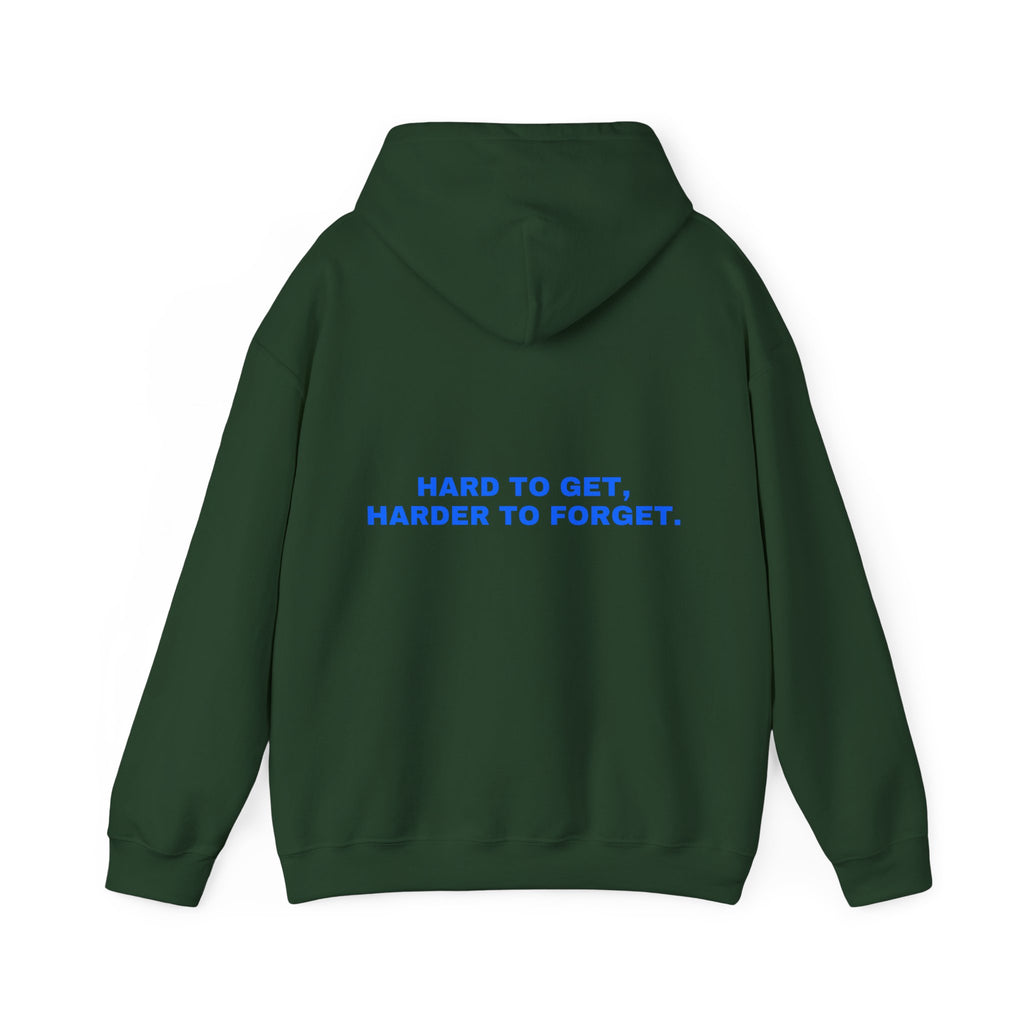 Hard to get, harder to forget. Statement Hoodie - Funny Flirty Dating Gift, Gen-Z Read-Receipt Humor | Seen Zoned
