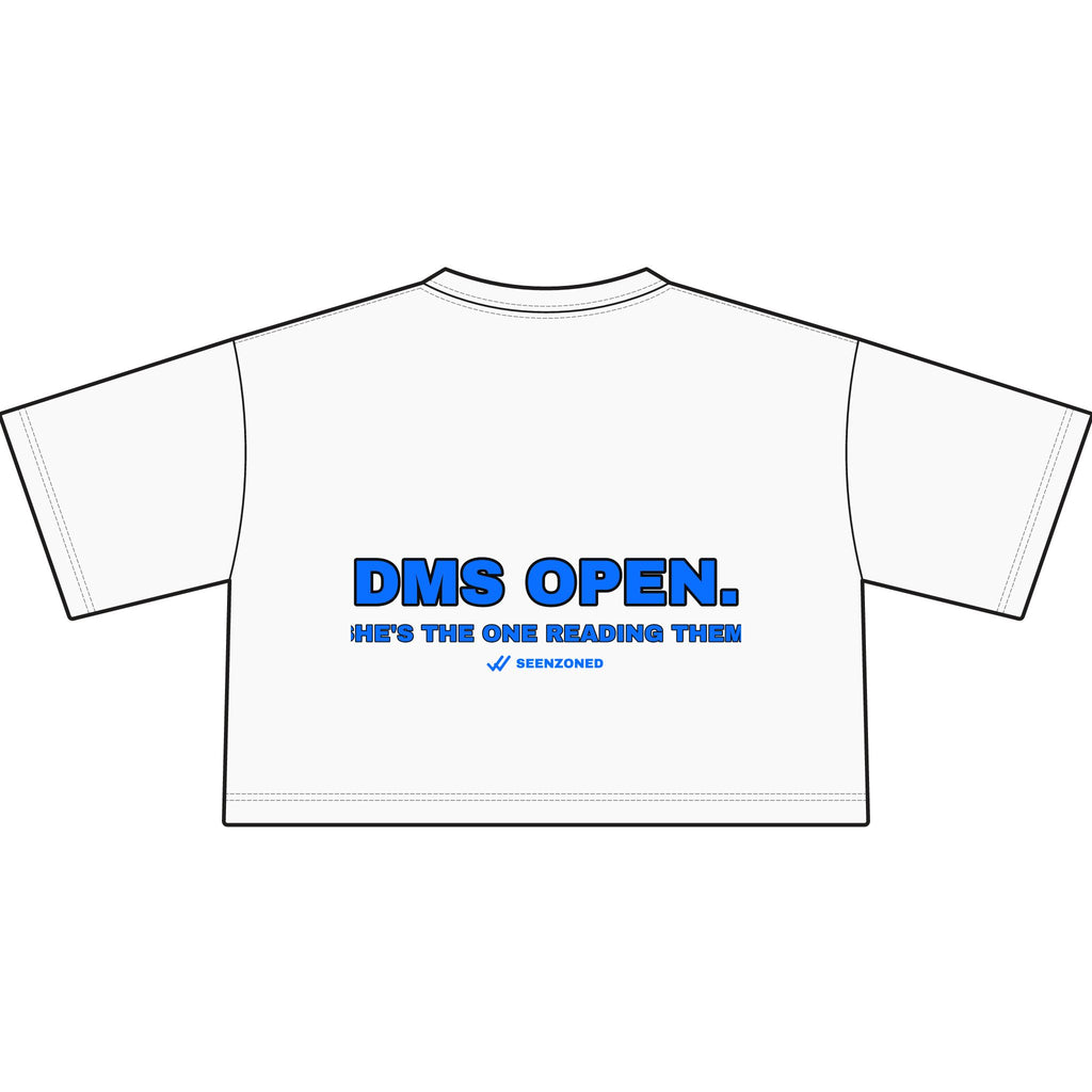DMs open. She's the one reading them. Crop Tee