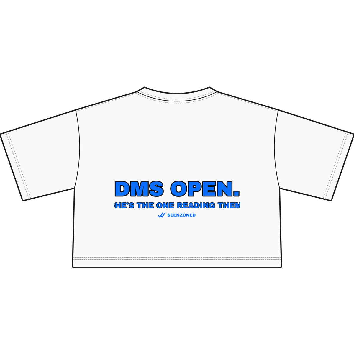 DMs open. She's the one reading them. Crop Tee