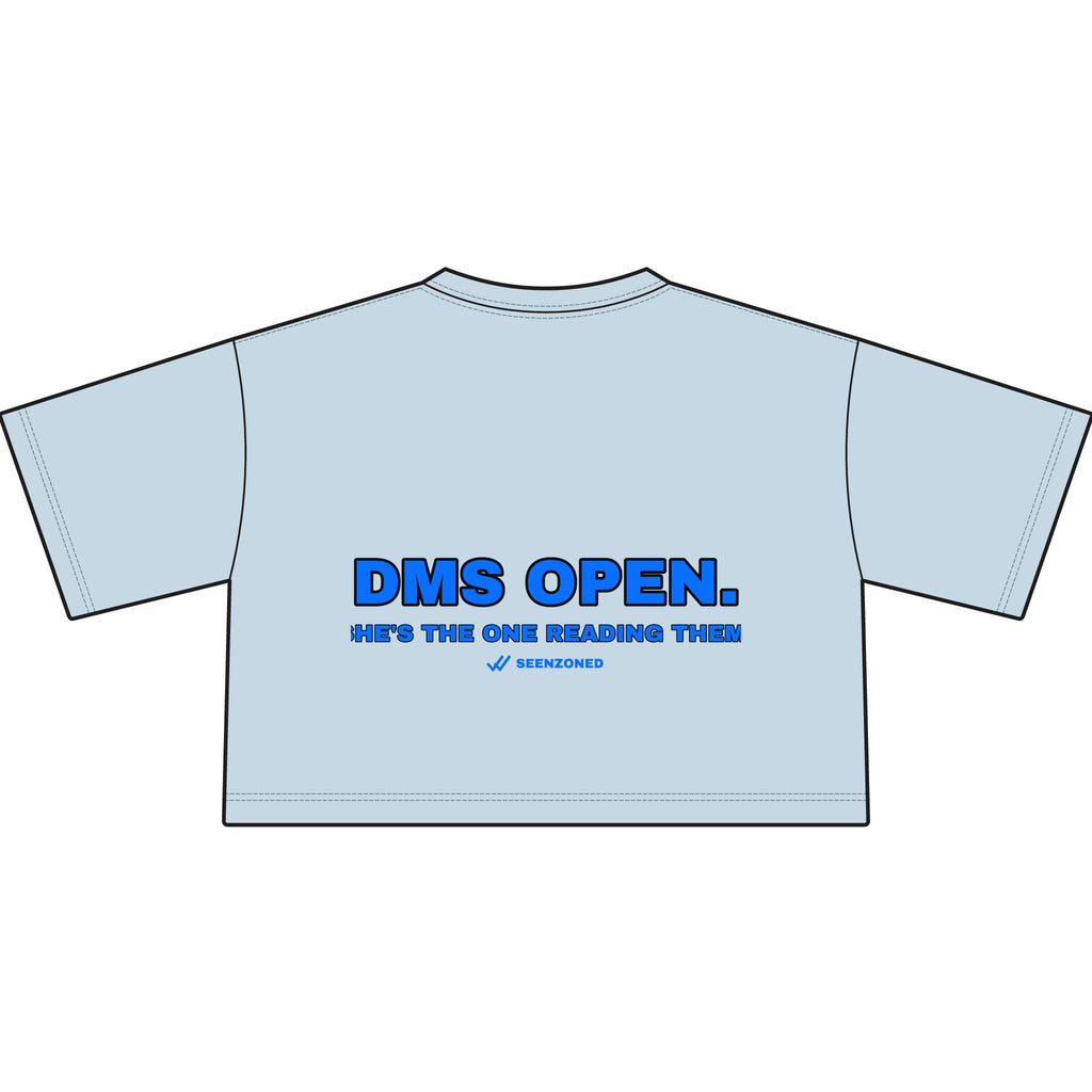 DMs open. She's the one reading them. Crop Tee
