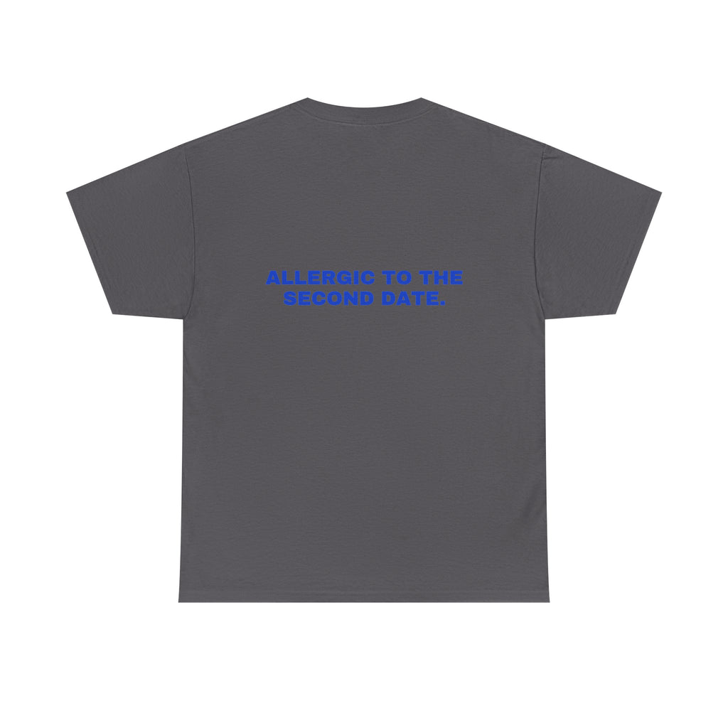 Allergic to the second date. Cobalt print (dark)