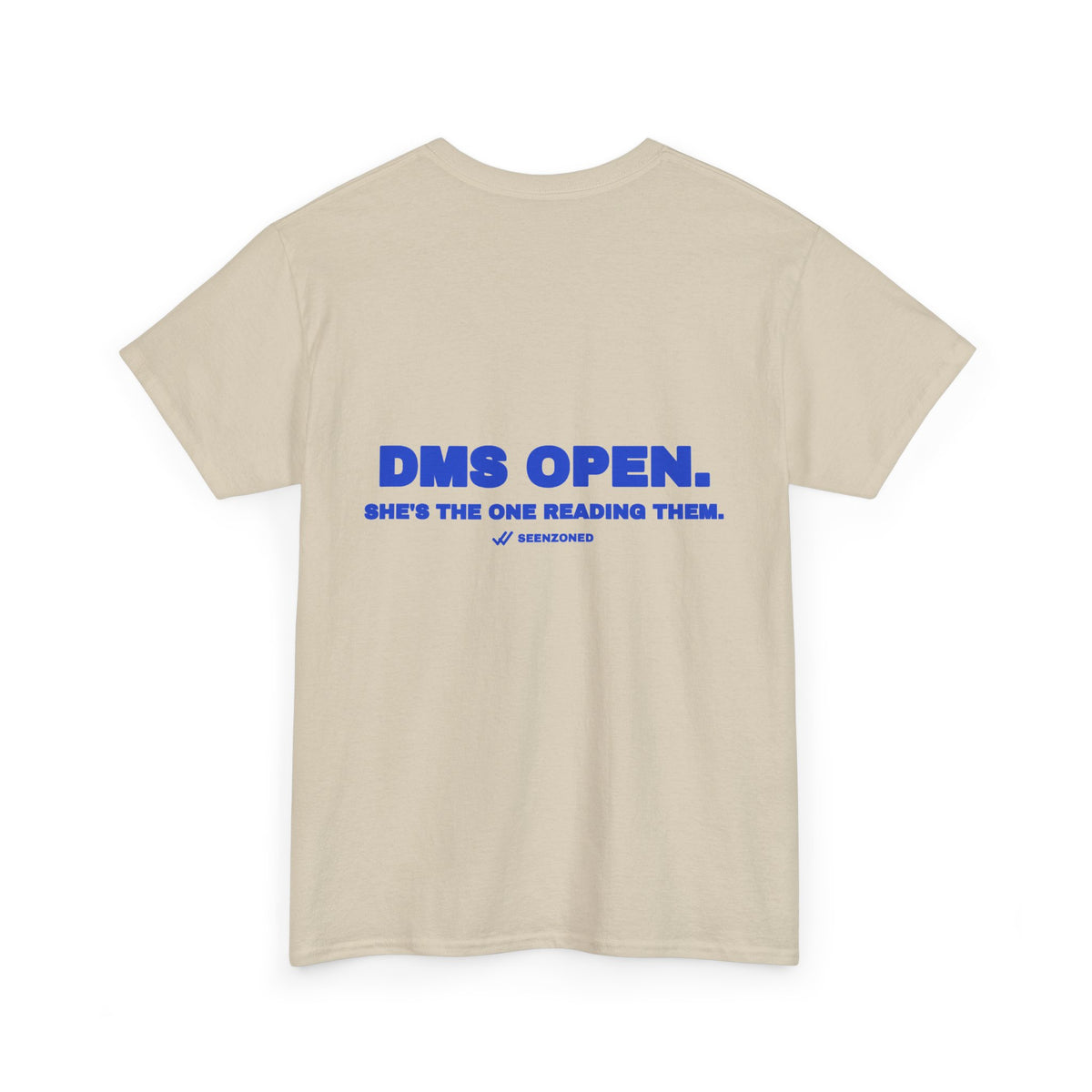 DMs open. She's the one reading them. Tee · Cobalt