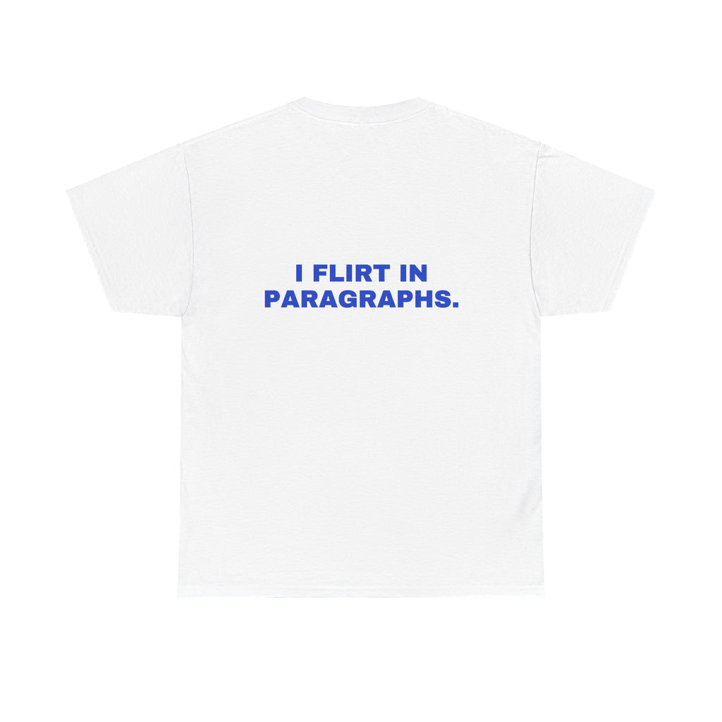 I flirt in paragraphs. Cobalt print
