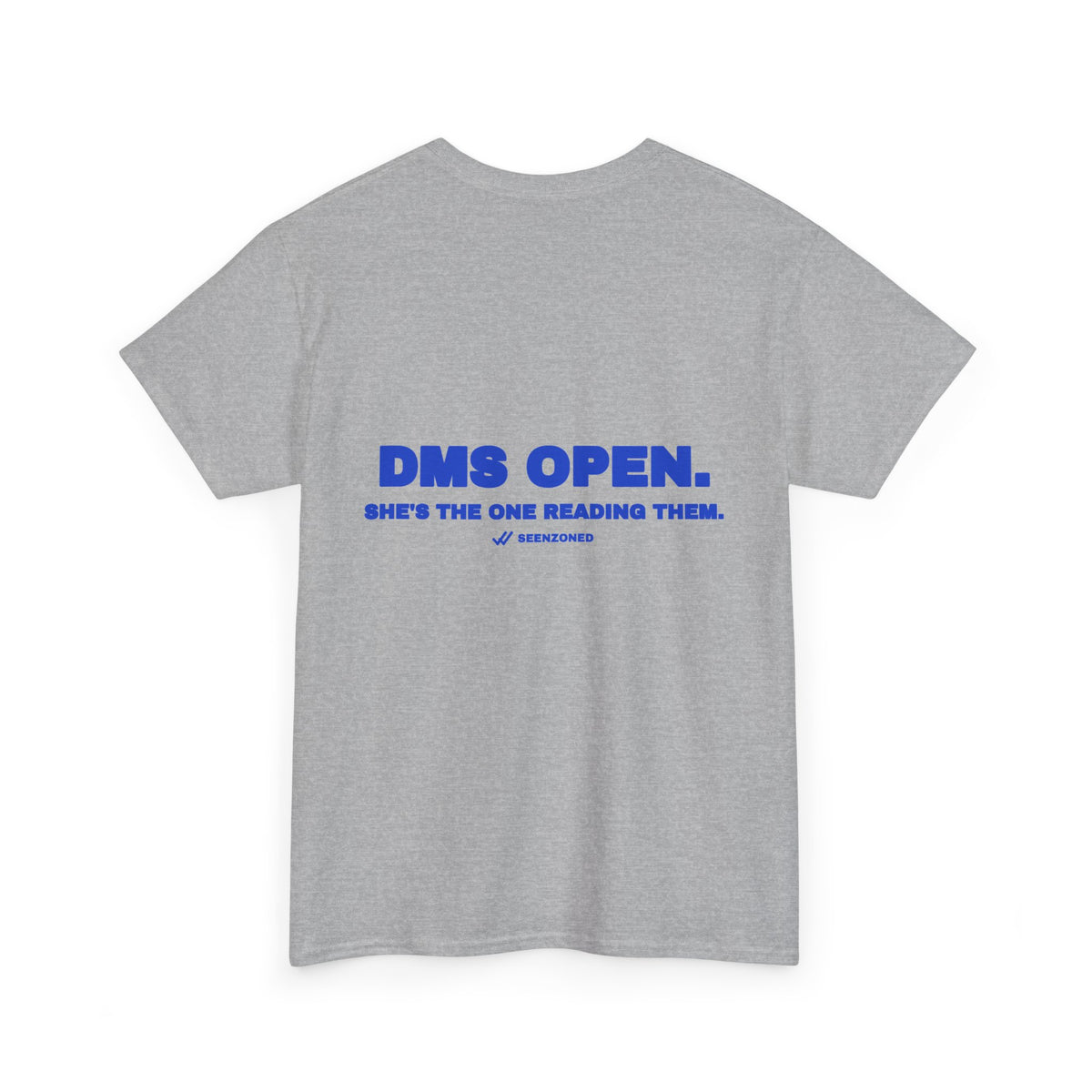 DMs open. She's the one reading them. Tee · Cobalt