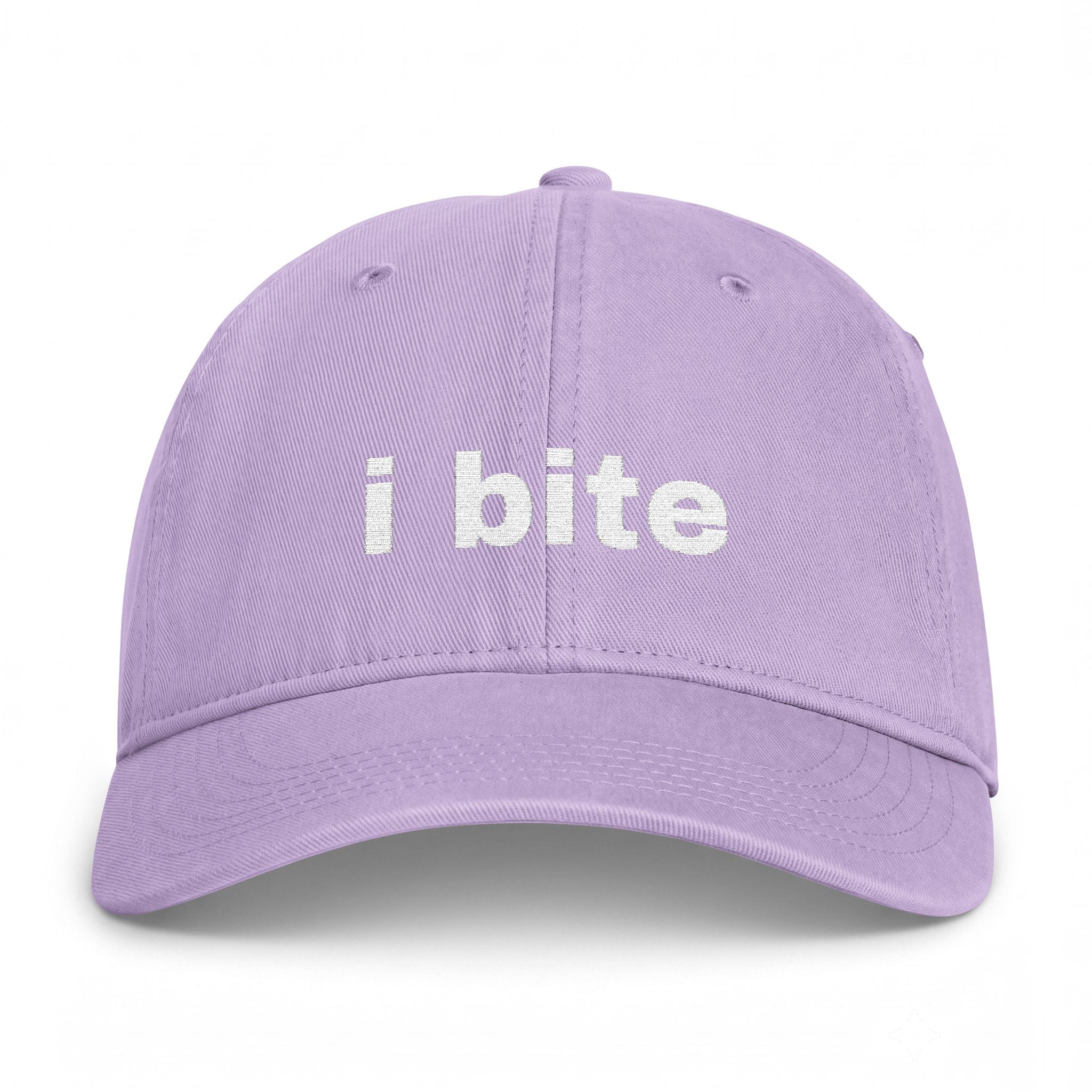 I Bite Embroidered Cap - Comfort Colors Garment-Washed Dad Hat | Seen Zoned