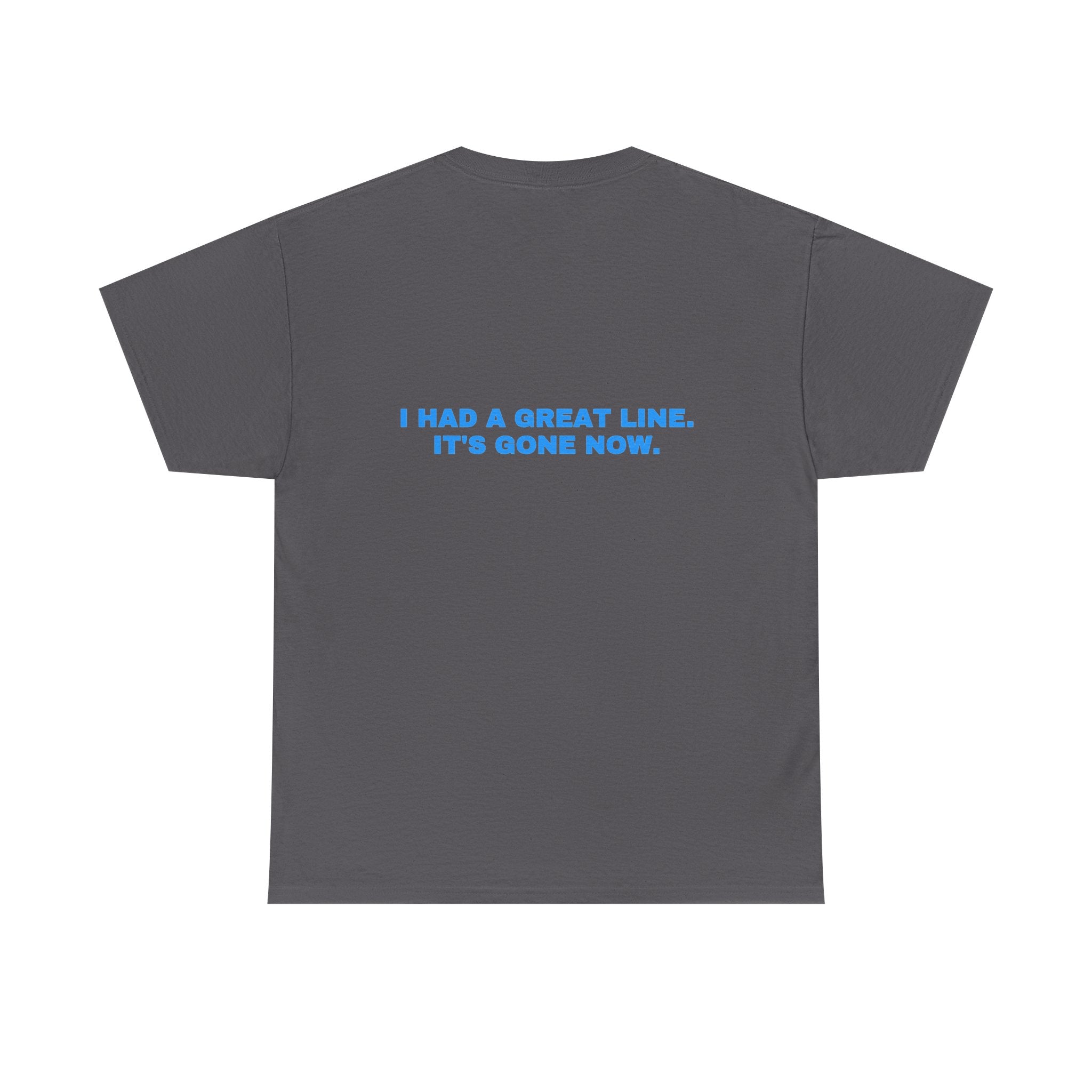 I had a great line. It's gone now. Sky print (dark)