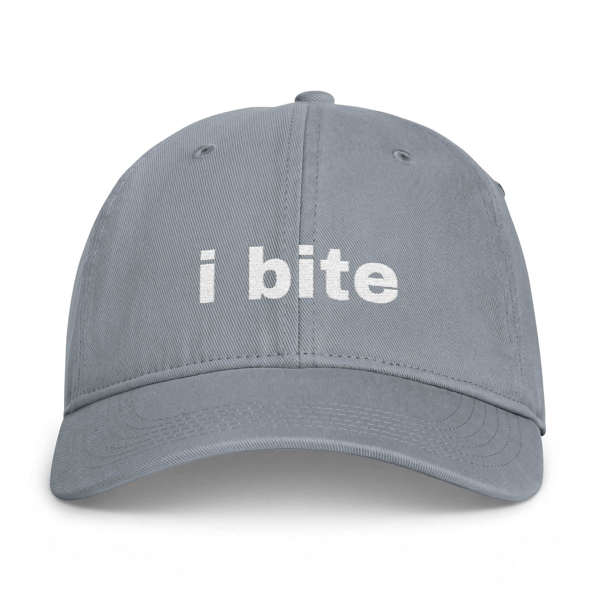 I Bite Embroidered Cap - Comfort Colors Garment-Washed Dad Hat | Seen Zoned