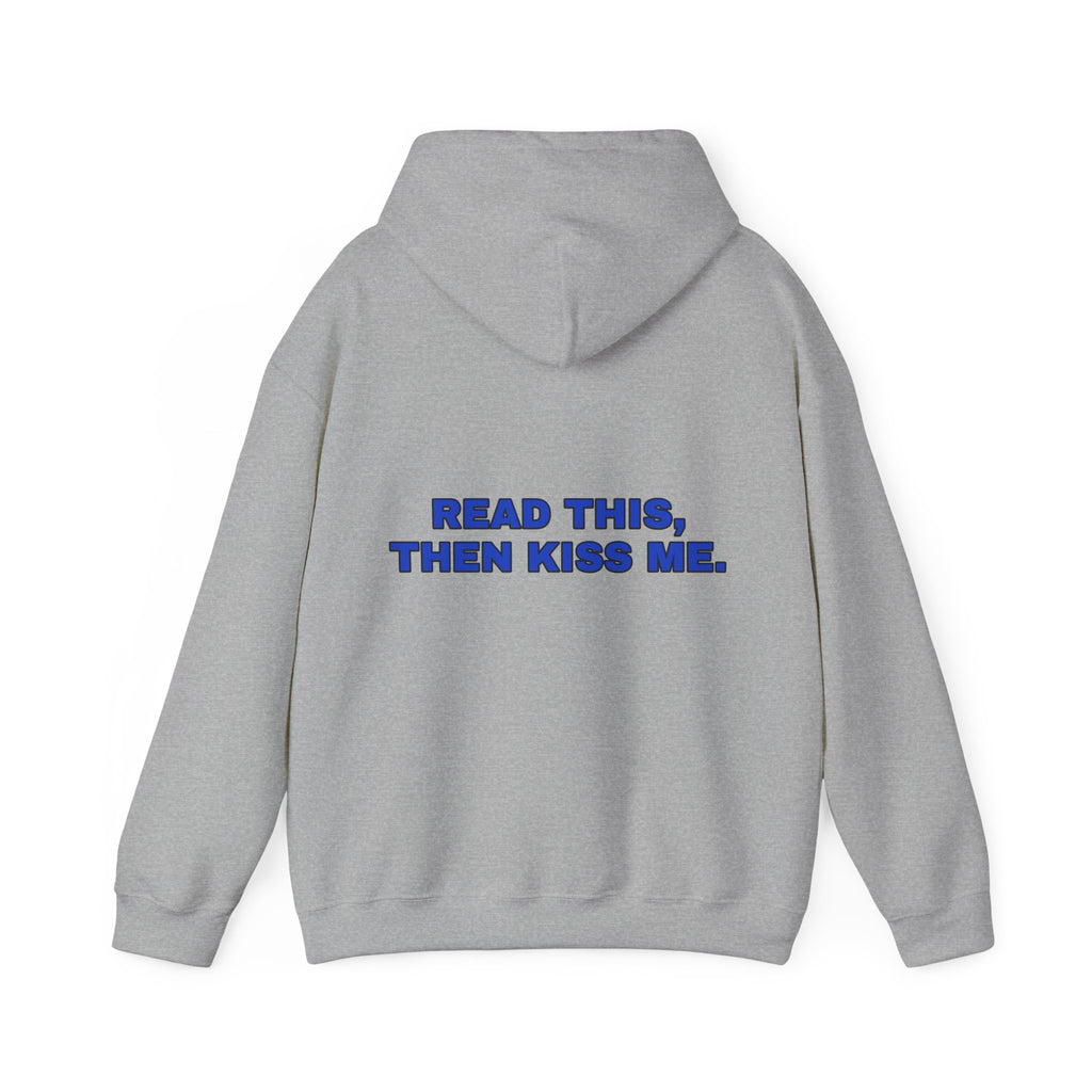 Read this, then kiss me. Cobalt print
