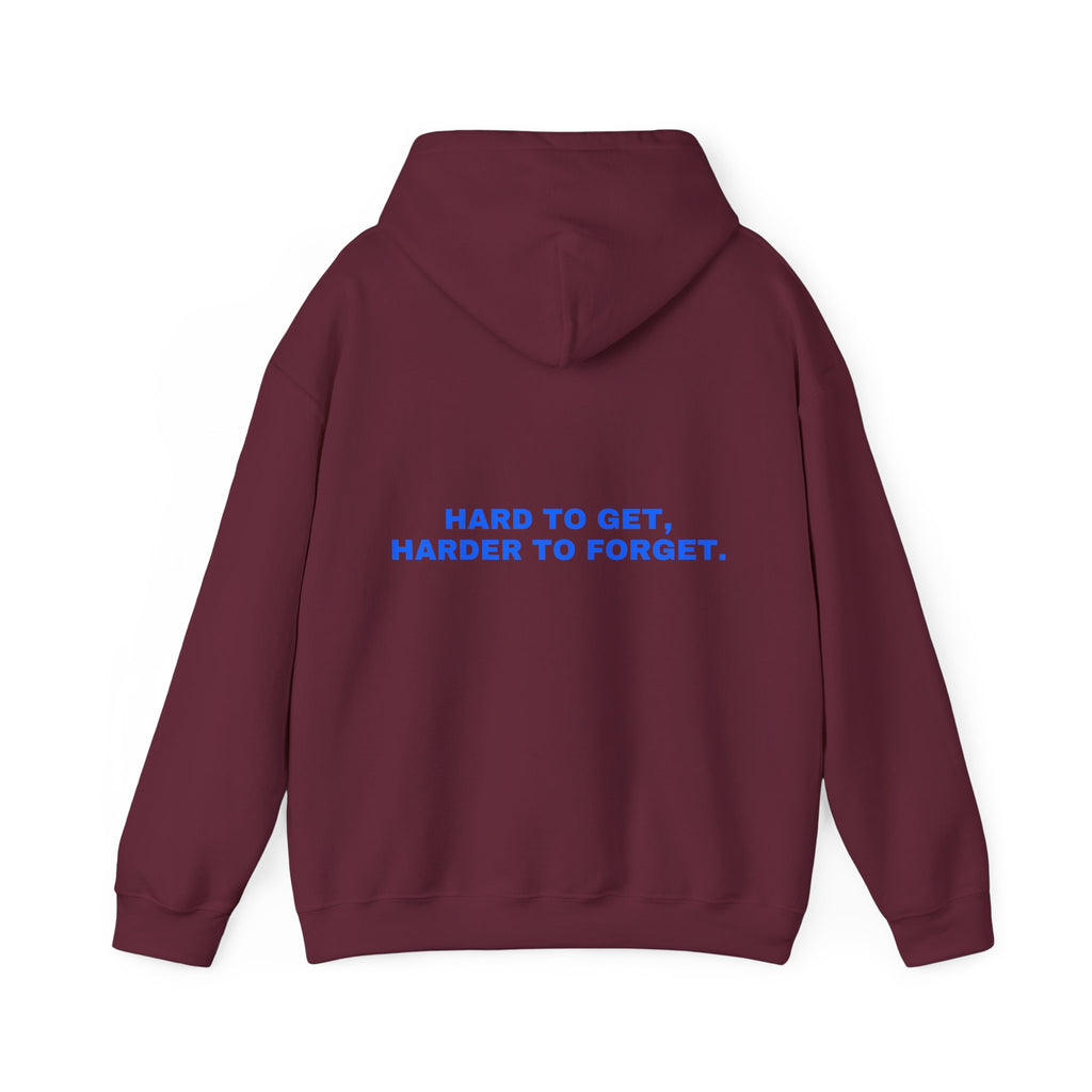 Hard to get, harder to forget. Statement Hoodie - Funny Flirty Dating Gift, Gen-Z Read-Receipt Humor | Seen Zoned