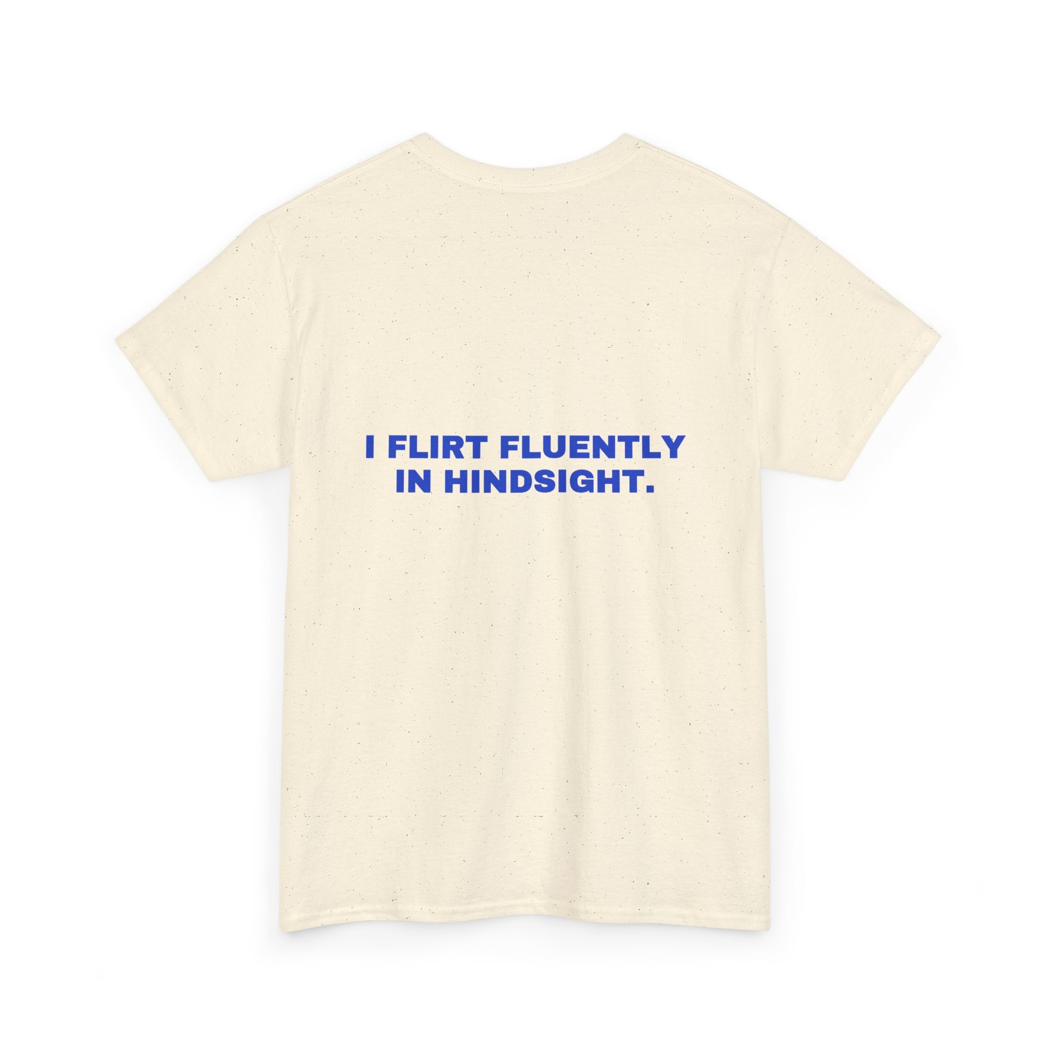 I flirt fluently in hindsight. Cobalt print