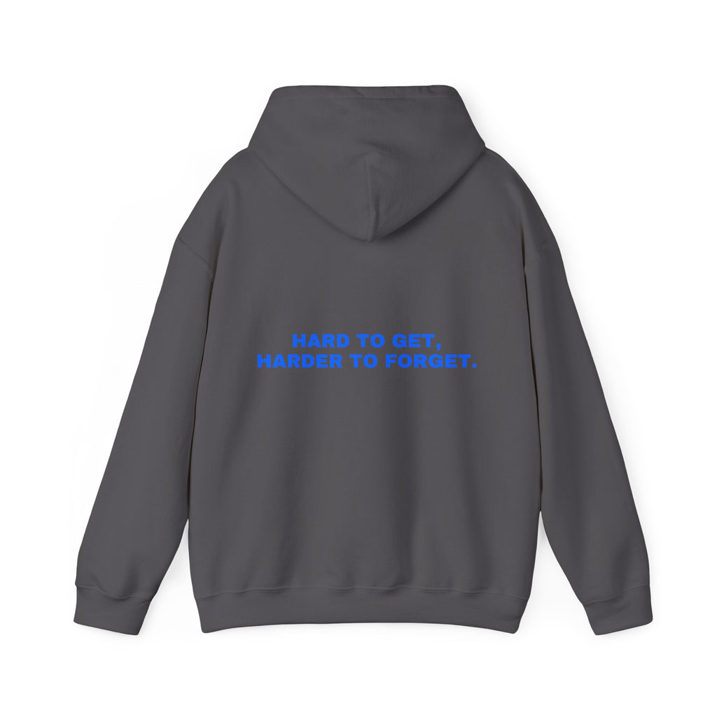 Hard to get, harder to forget. Statement Hoodie - Funny Flirty Dating Gift, Gen-Z Read-Receipt Humor | Seen Zoned