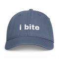 I Bite Embroidered Cap - Comfort Colors Garment-Washed Dad Hat | Seen Zoned