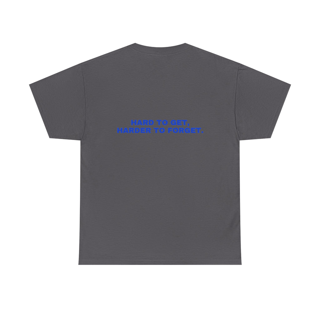 Hard to get, harder to forget. Cobalt print (dark)