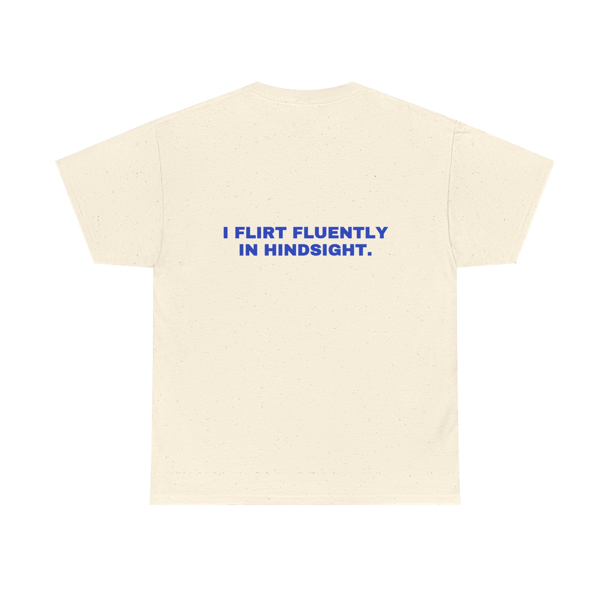 I flirt fluently in hindsight. Cobalt print