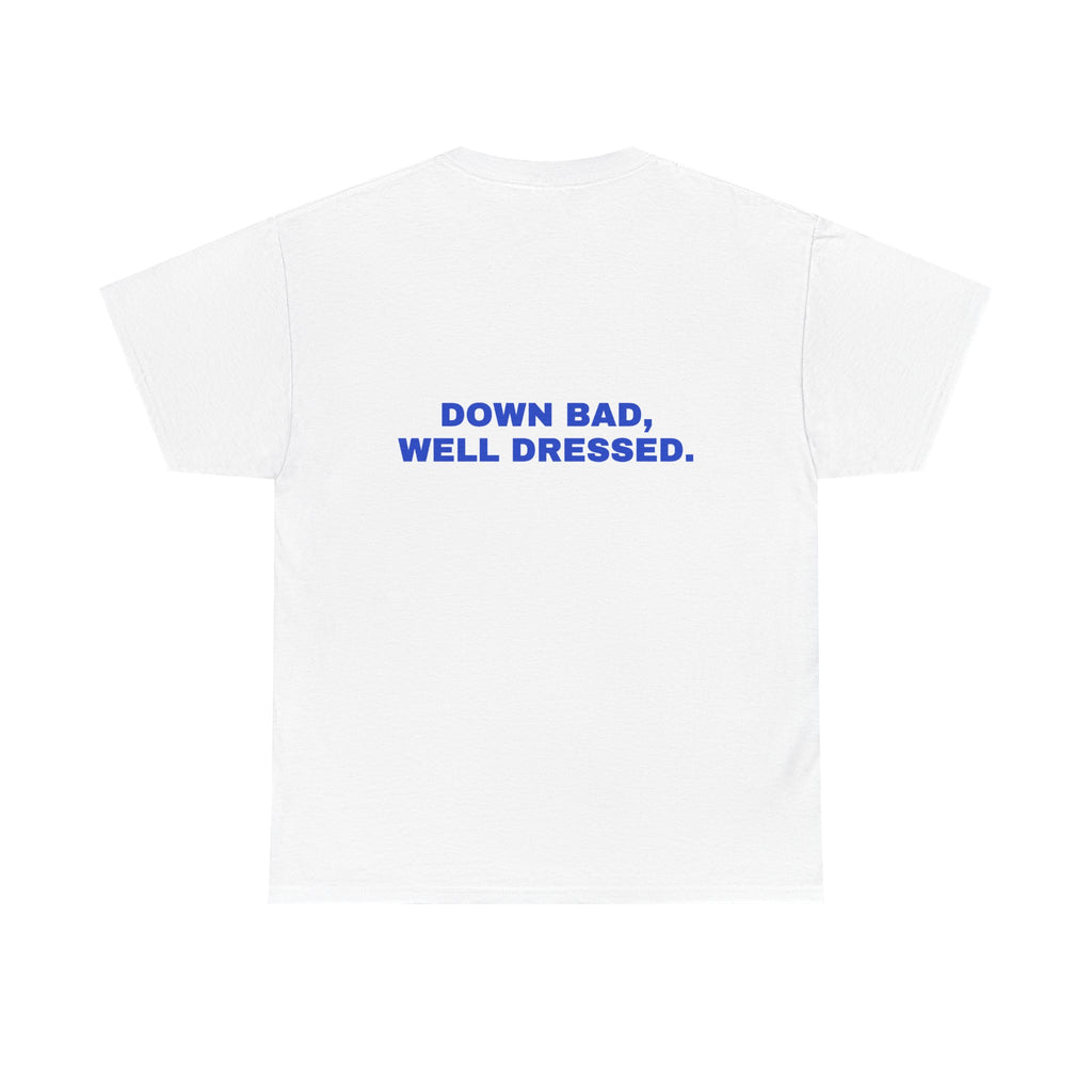 Down bad, well dressed. Cobalt print