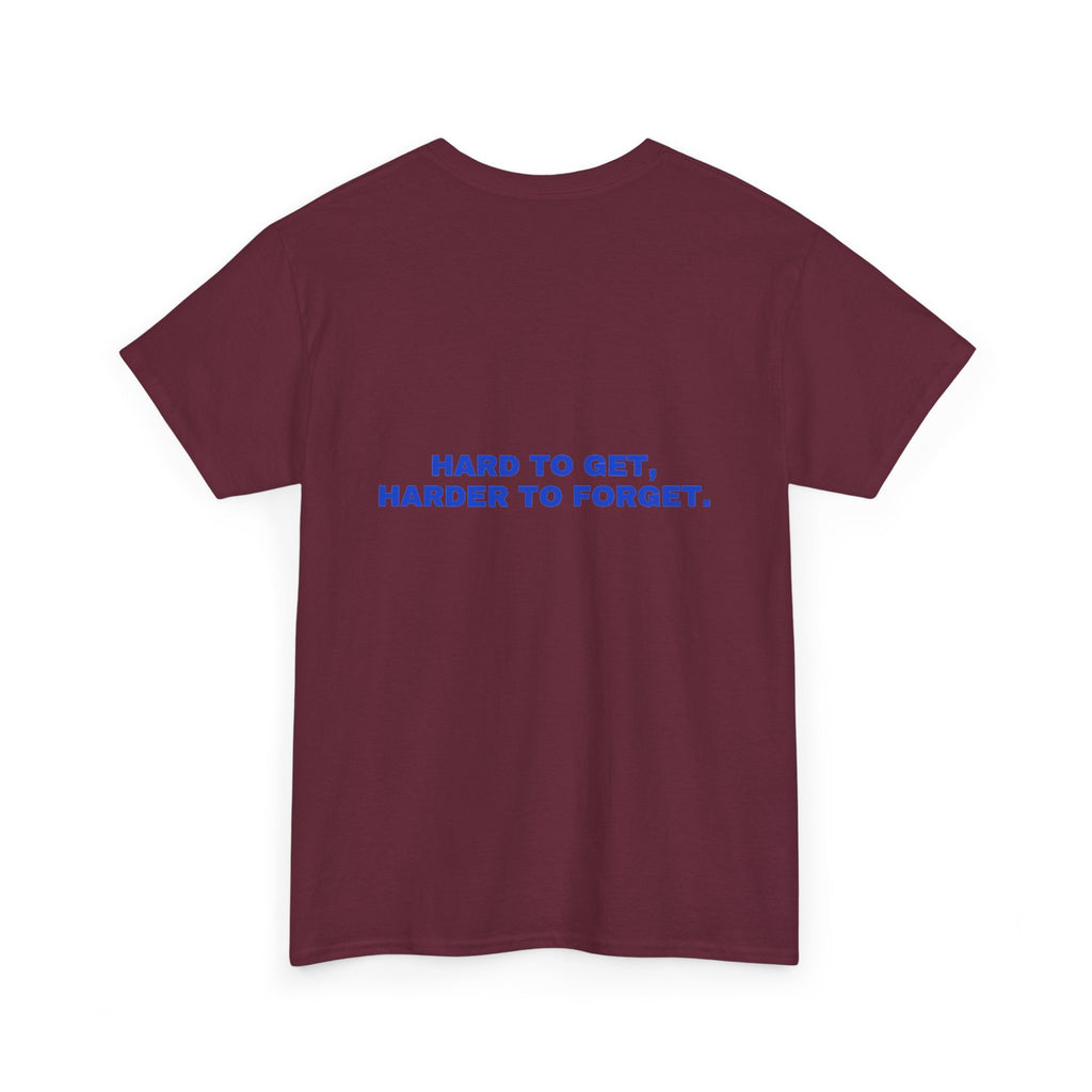 Hard to get, harder to forget. Cobalt print (dark)