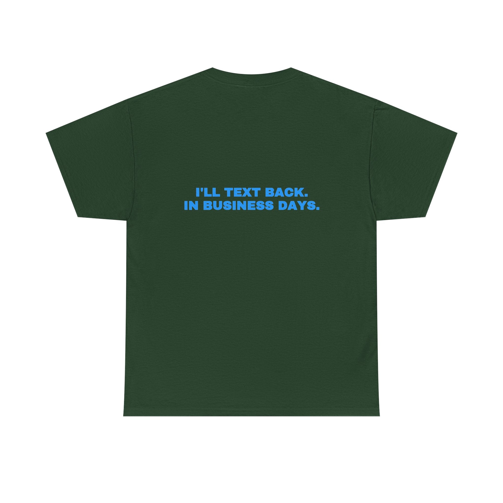 I'll text back. In business days. Sky print (dark)