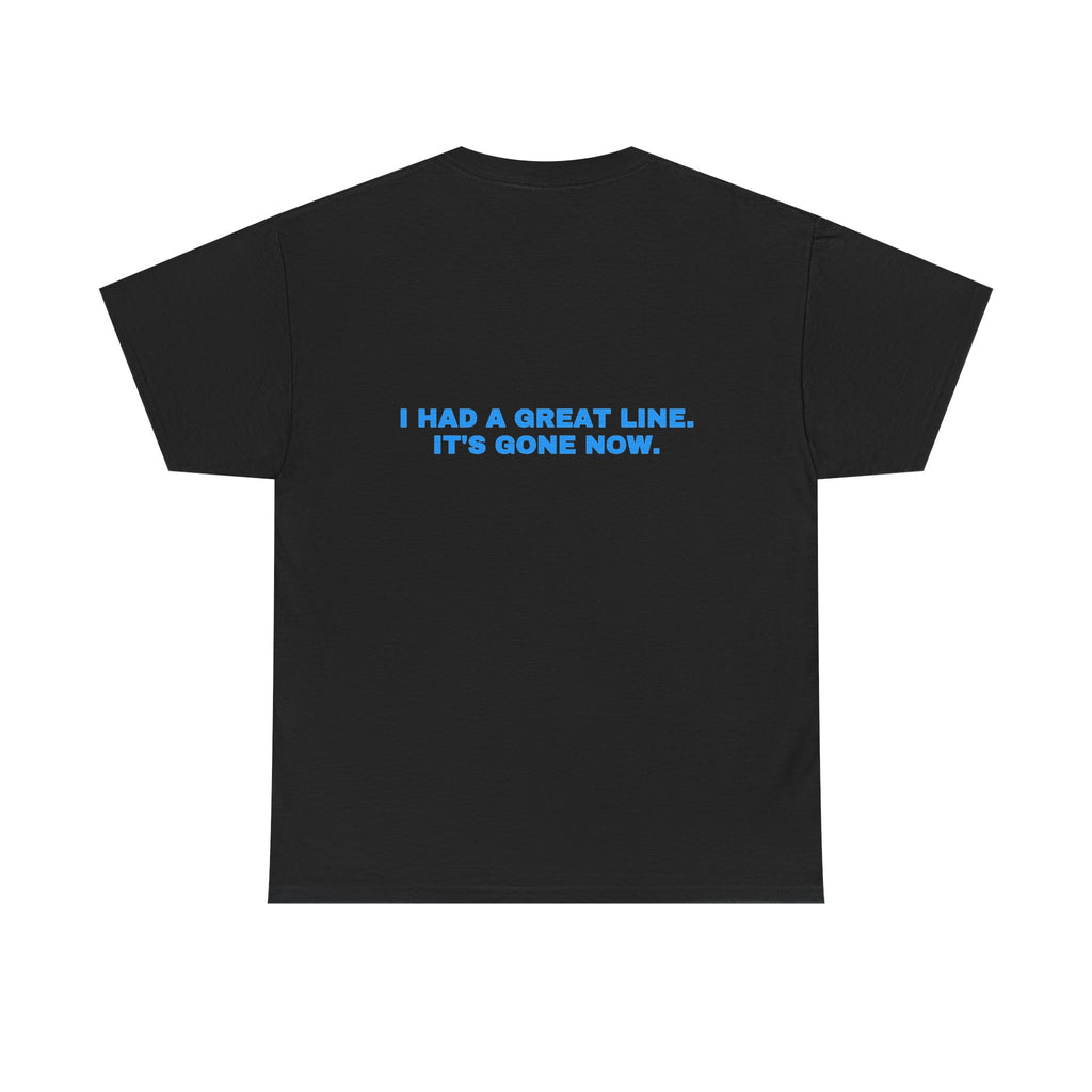 I had a great line. It's gone now. Sky print (dark)
