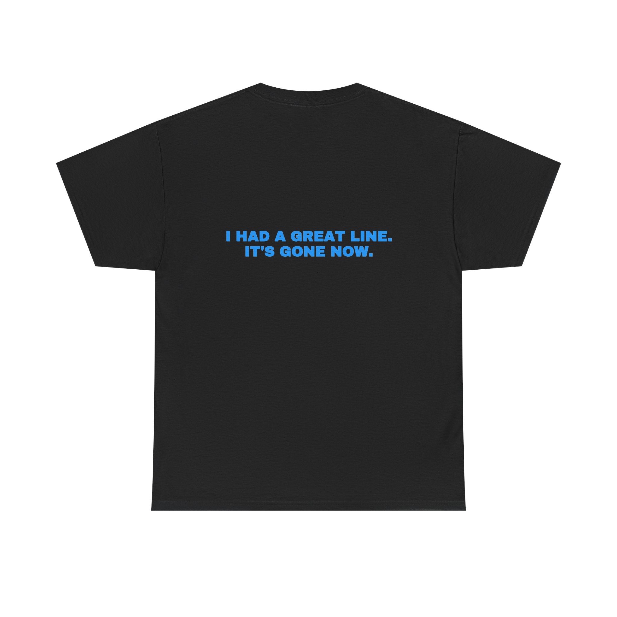 I had a great line. It's gone now. Sky print (dark)