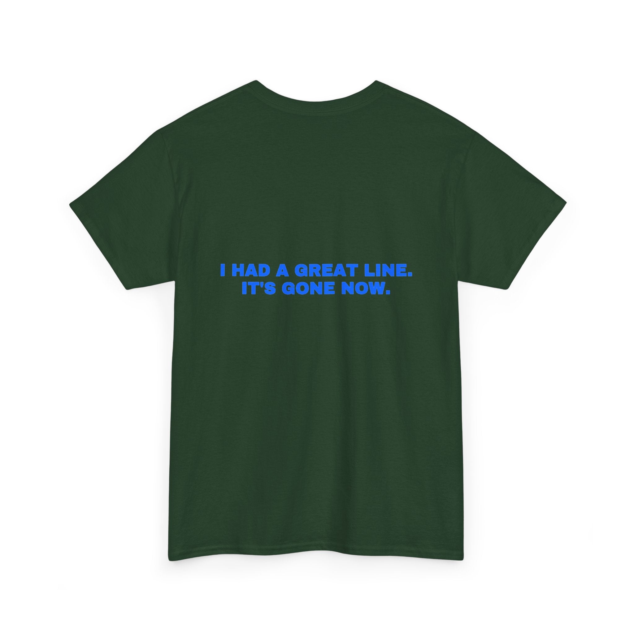 I had a great line. It's gone now. Royal print (dark)