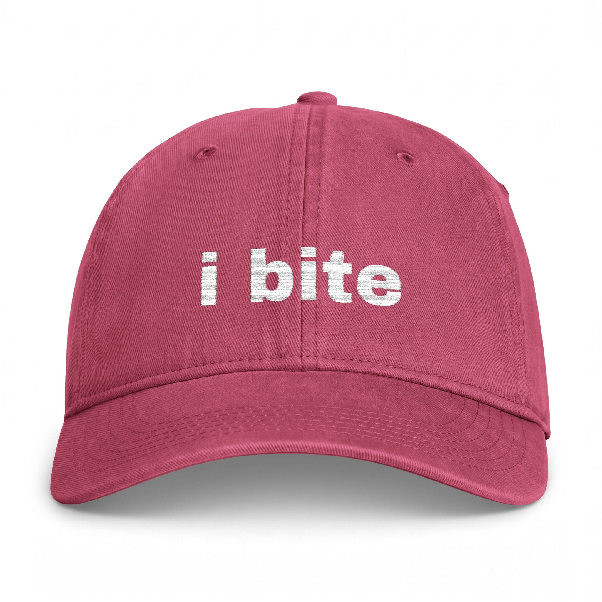 I Bite Embroidered Cap - Comfort Colors Garment-Washed Dad Hat | Seen Zoned