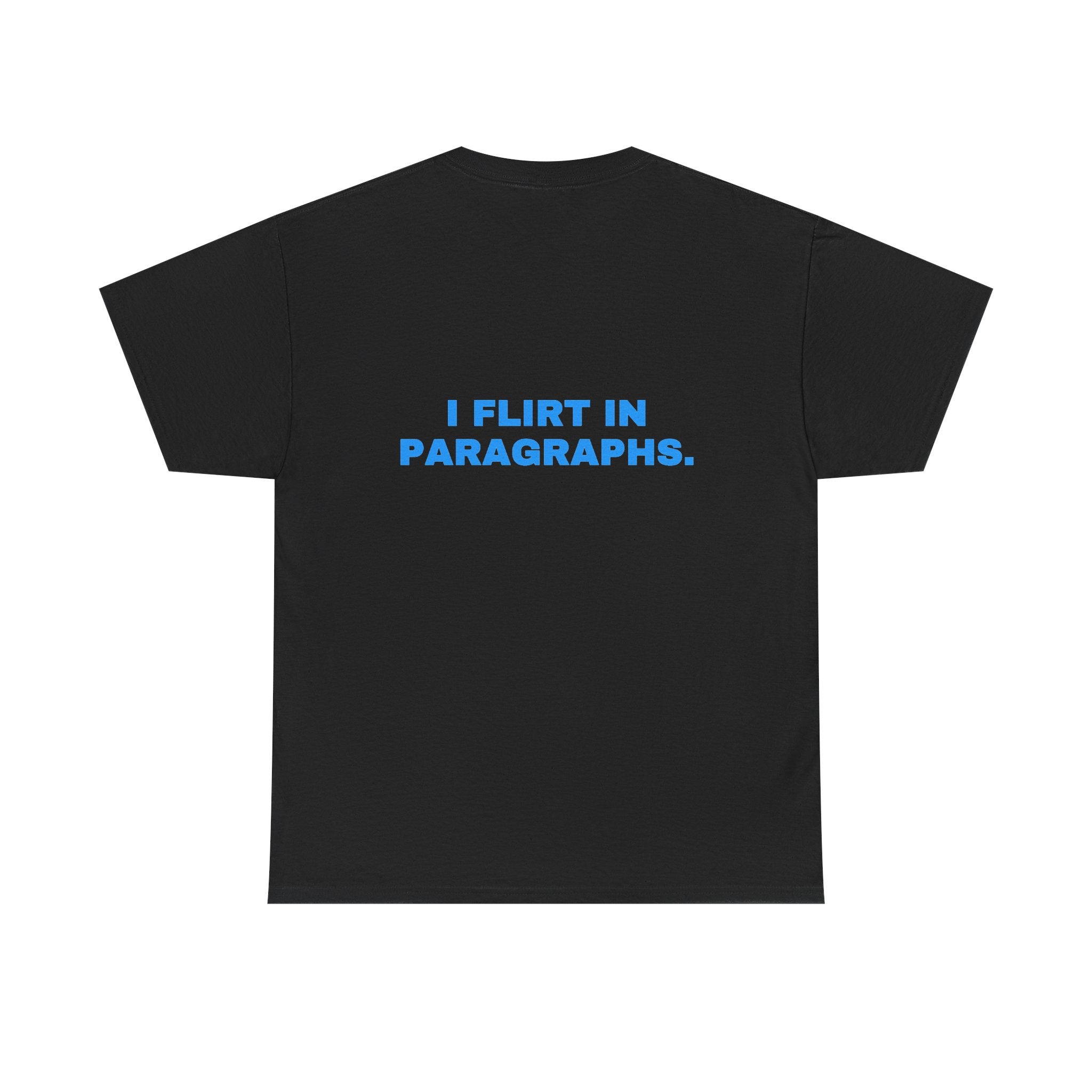 I flirt in paragraphs. Sky print (dark)
