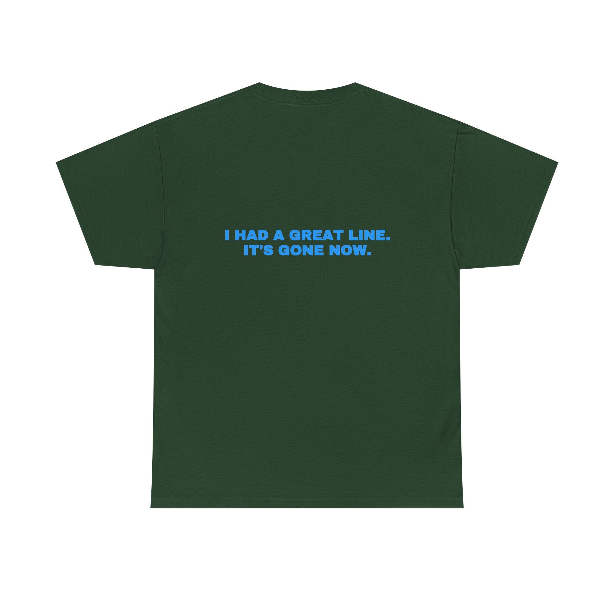 I had a great line. It's gone now. Sky print (dark)