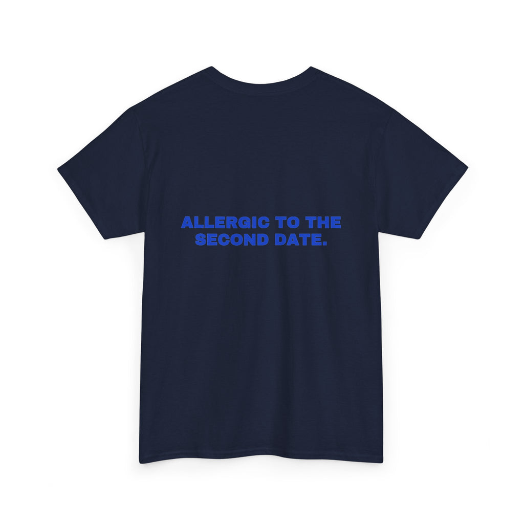 Allergic to the second date. Cobalt print (dark)