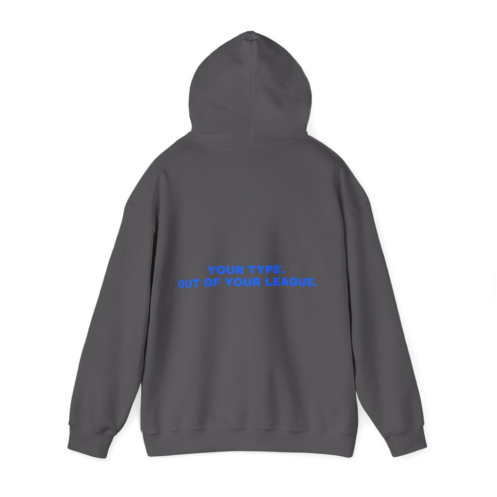 Your type. Out of your league. Statement Hoodie - Funny Flirty Dating Gift, Gen-Z Read-Receipt Humor | Seen Zoned