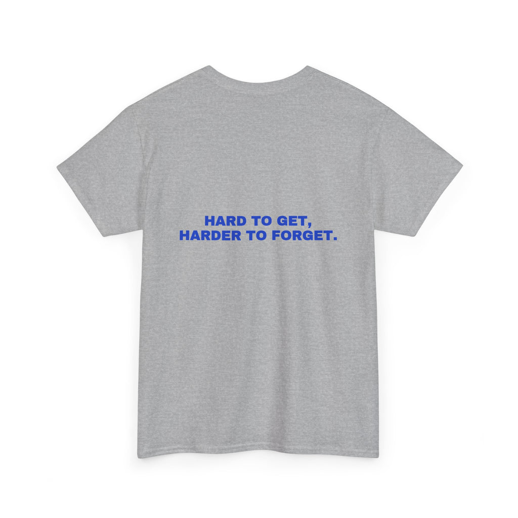 Hard to get, harder to forget. Cobalt print