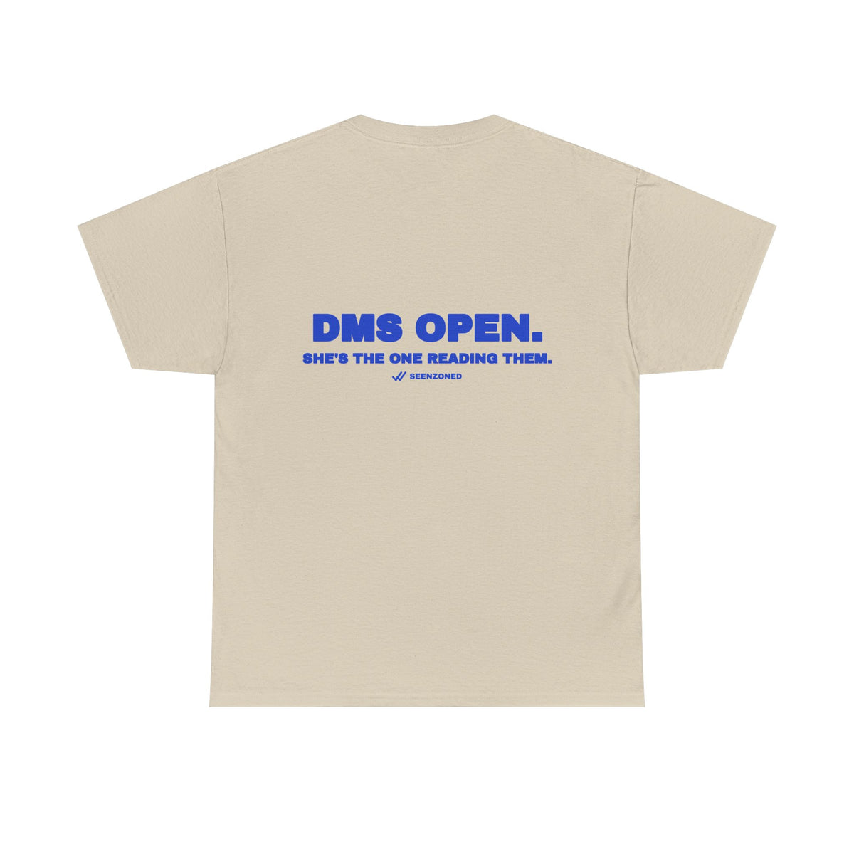 DMs open. She's the one reading them. Tee · Cobalt