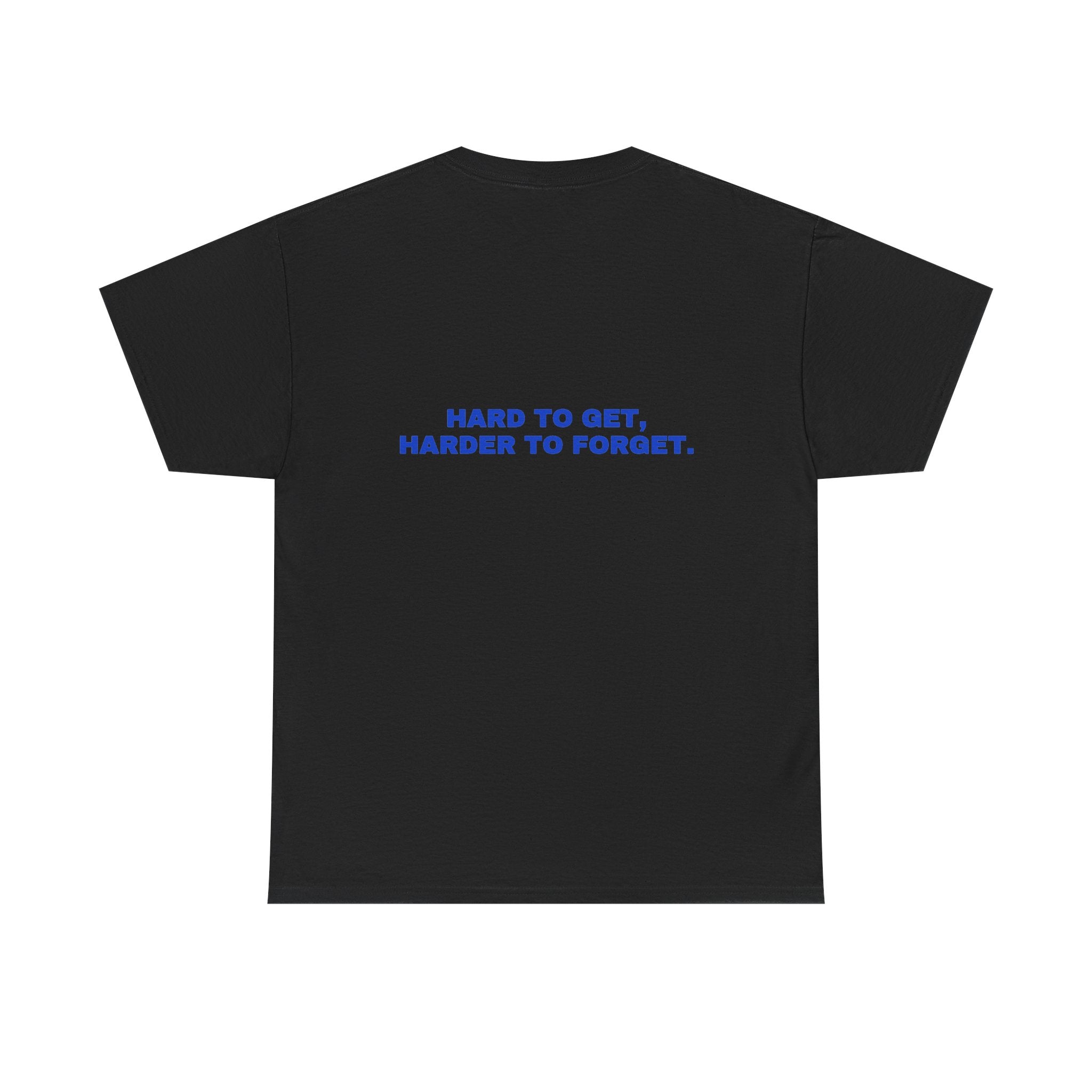 Hard to get, harder to forget. Cobalt print (dark)