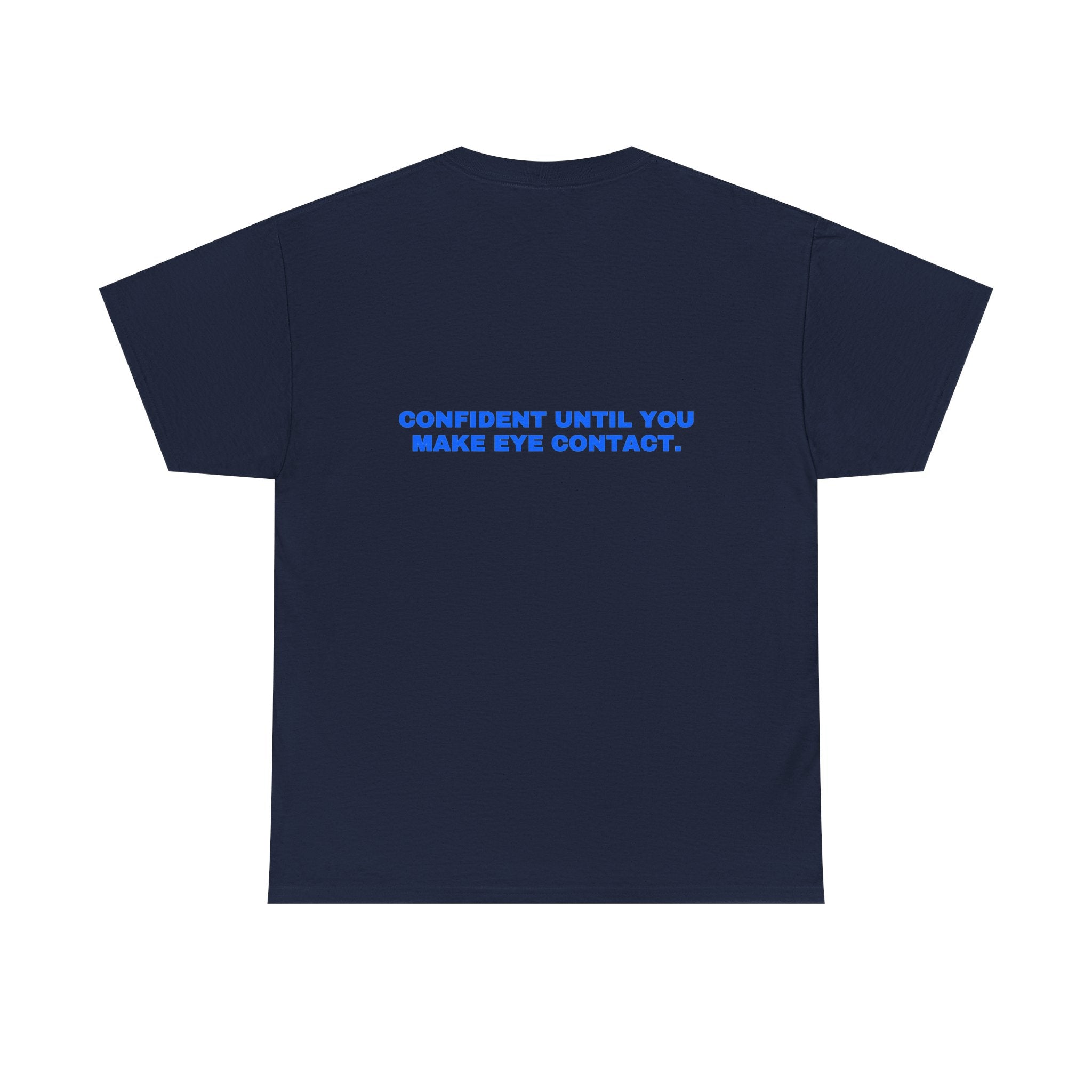 Confident until you make eye contact. Royal print (dark)