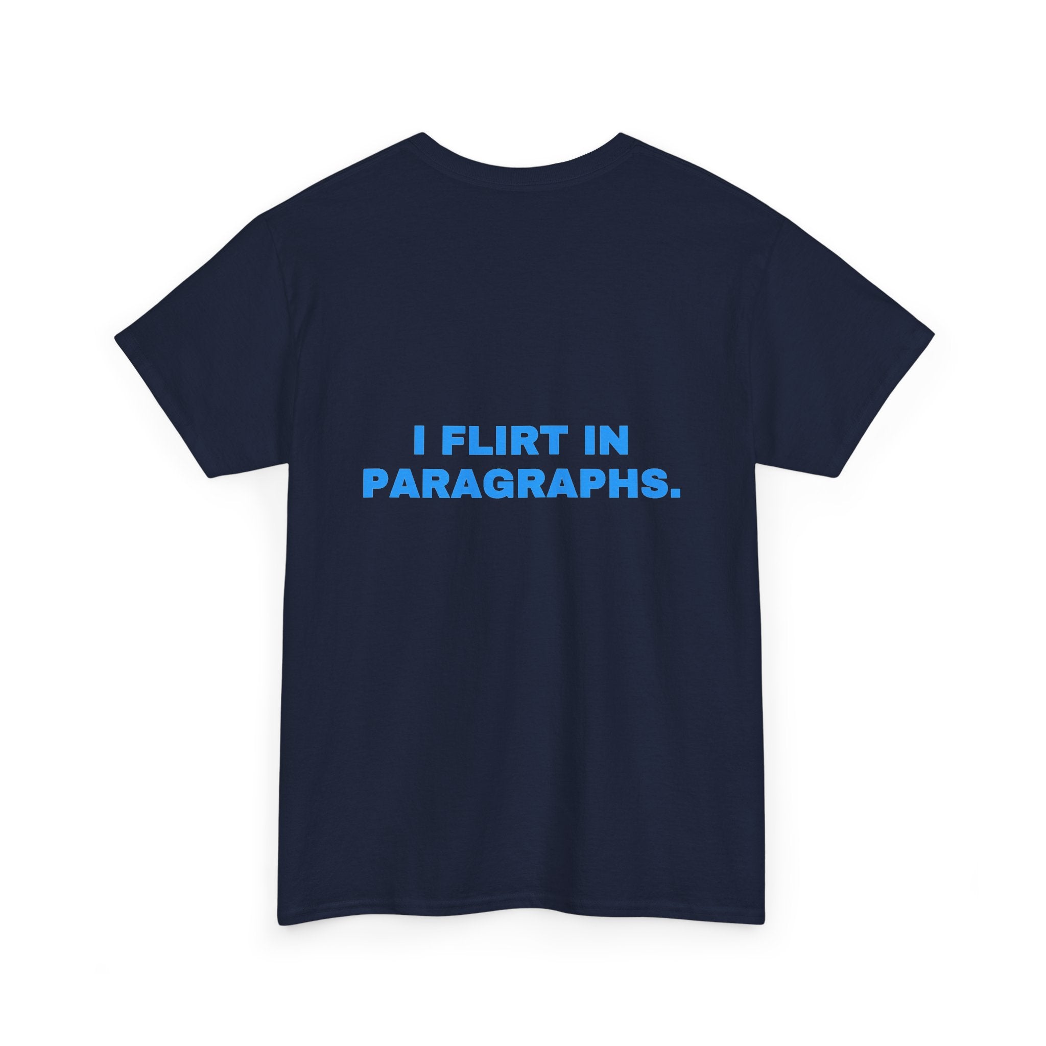 I flirt in paragraphs. Sky print (dark)