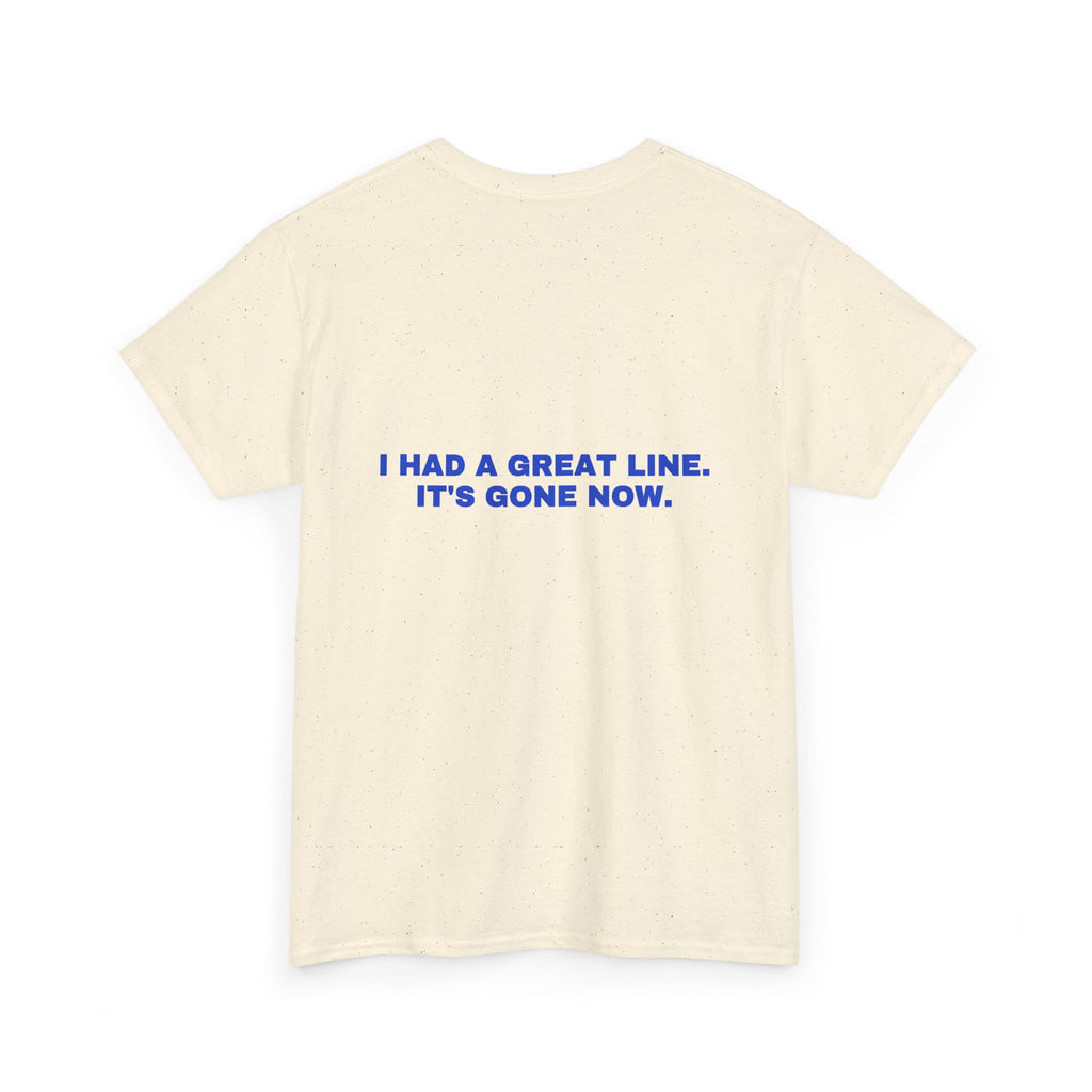 I had a great line. It's gone now. Cobalt print