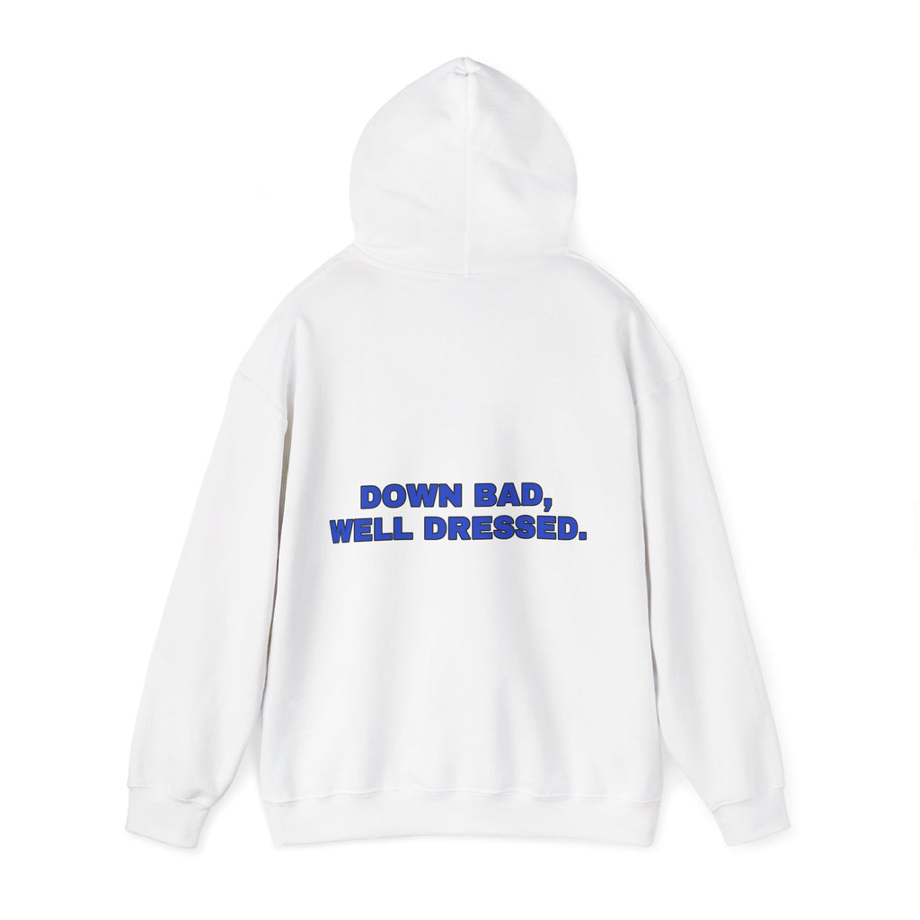 Down bad, well dressed. Cobalt print