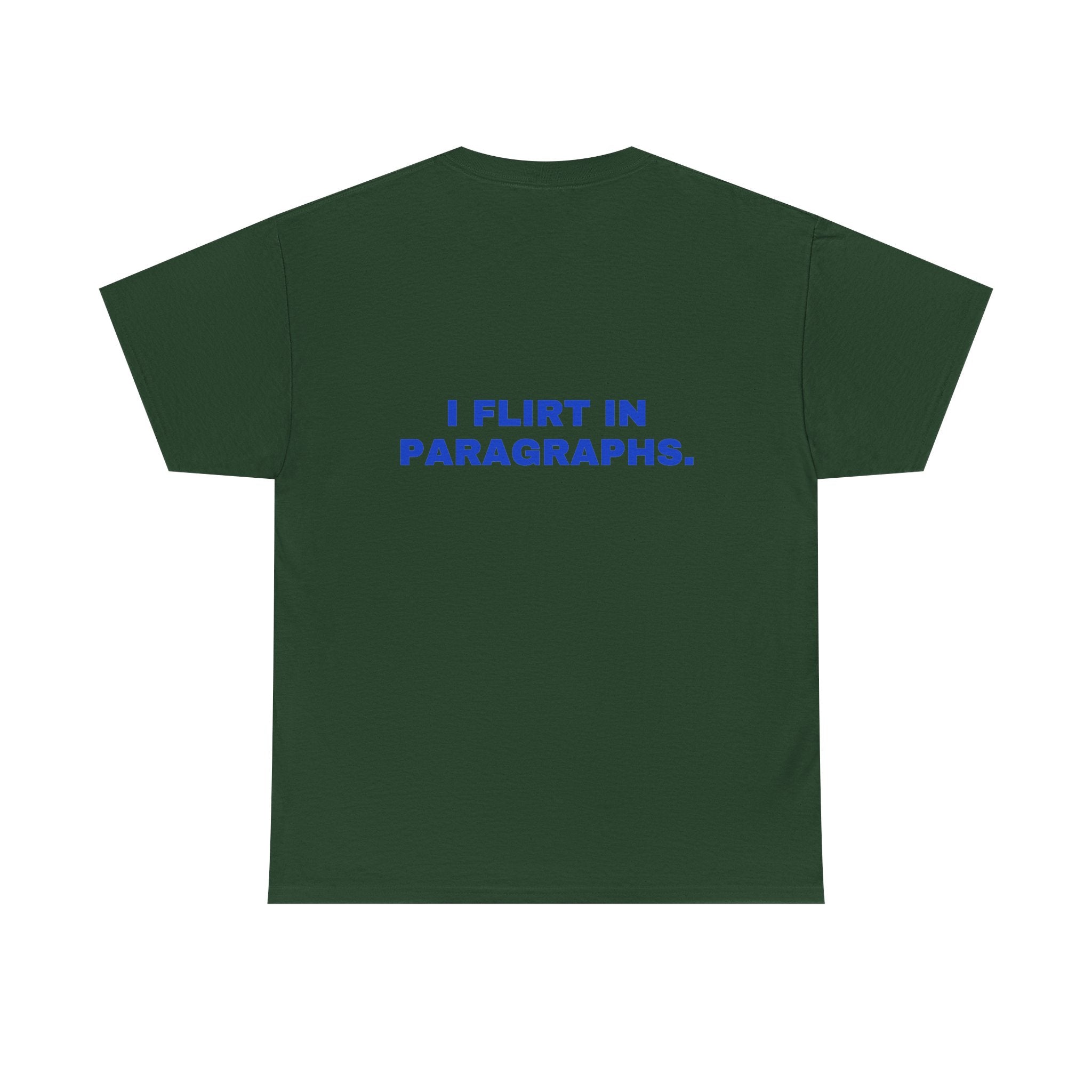I flirt in paragraphs. Cobalt print (dark)