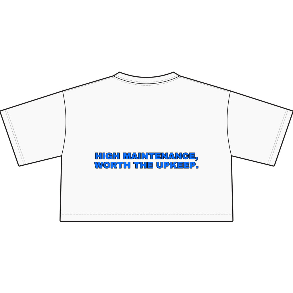 High maintenance, worth the upkeep. Statement Crop Tee - Funny Flirty Dating Gift for Her | Seen Zoned