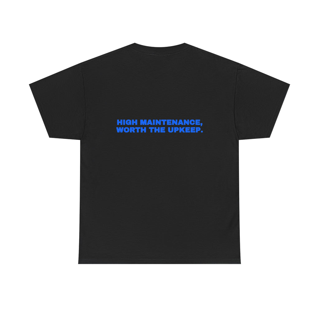 High maintenance, worth the upkeep. Royal print (dark)