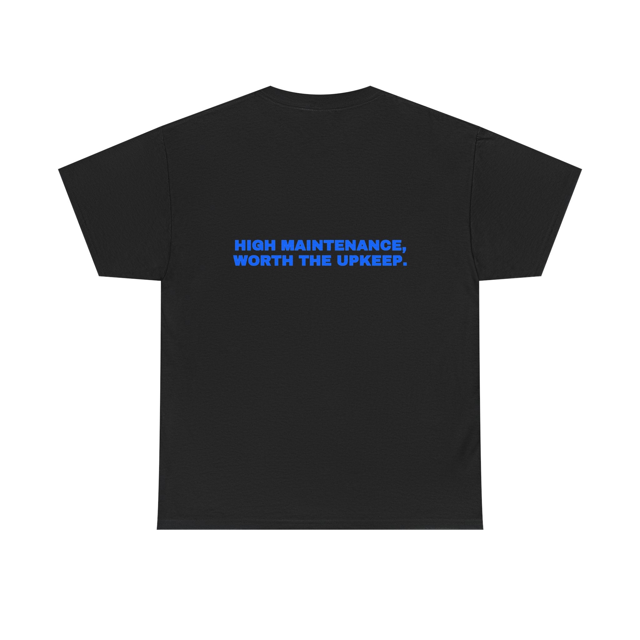 High maintenance, worth the upkeep. Royal print (dark)