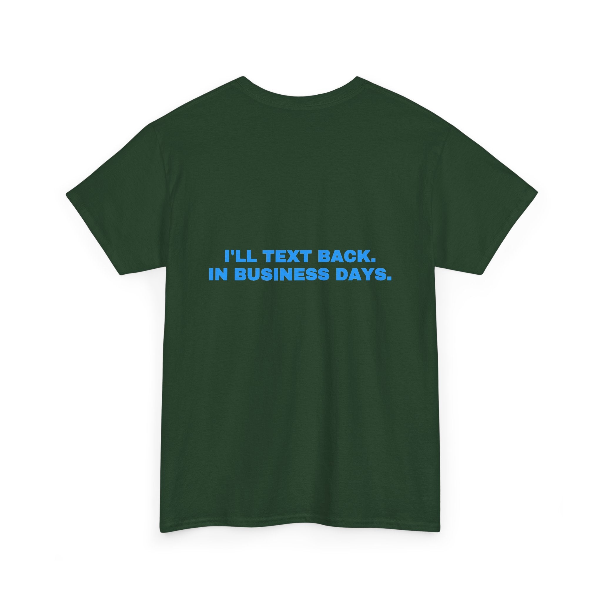 I'll text back. In business days. Sky print (dark)