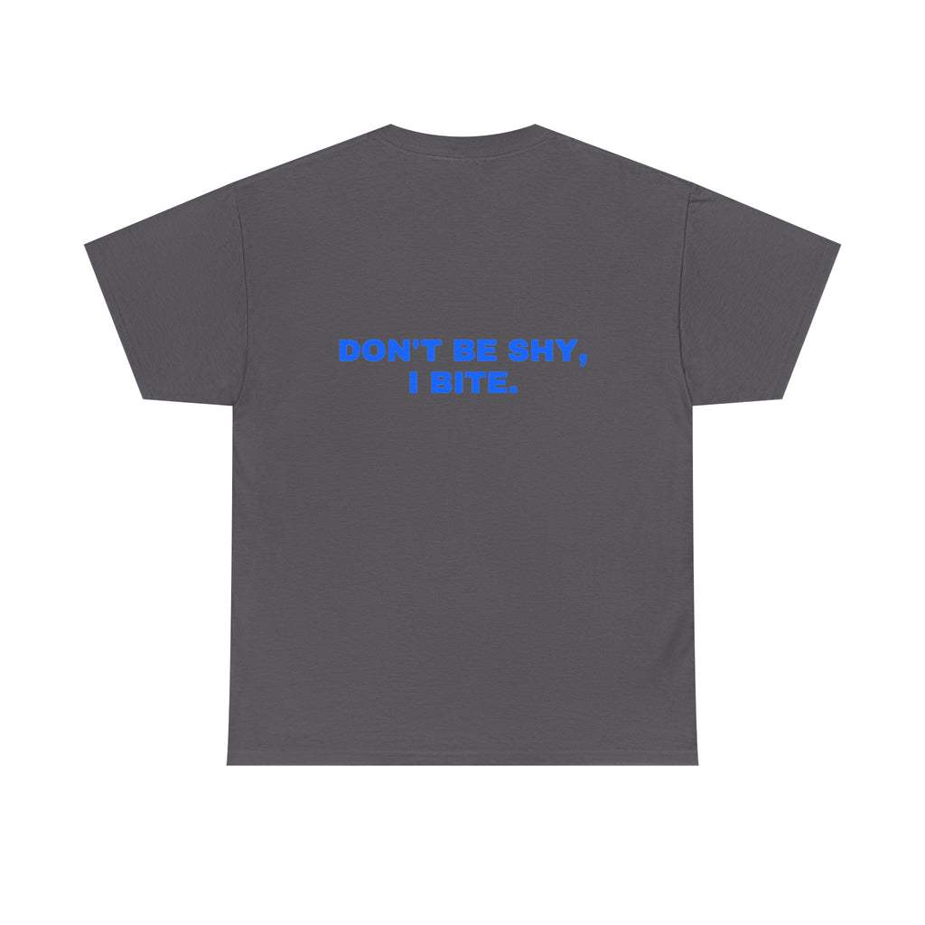 Don't be shy, I bite. Royal print (dark)