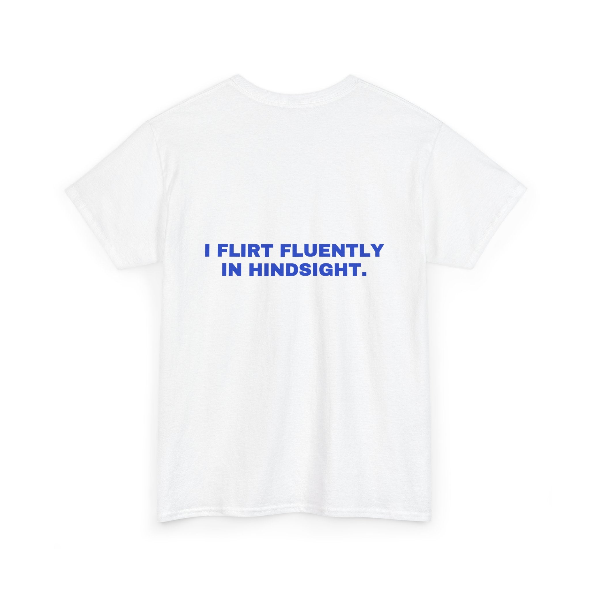 I flirt fluently in hindsight. Cobalt print