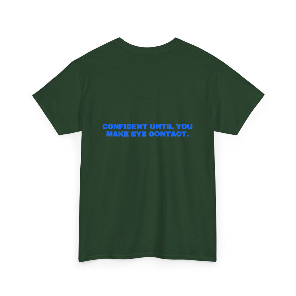 Confident until you make eye contact. Royal print (dark)