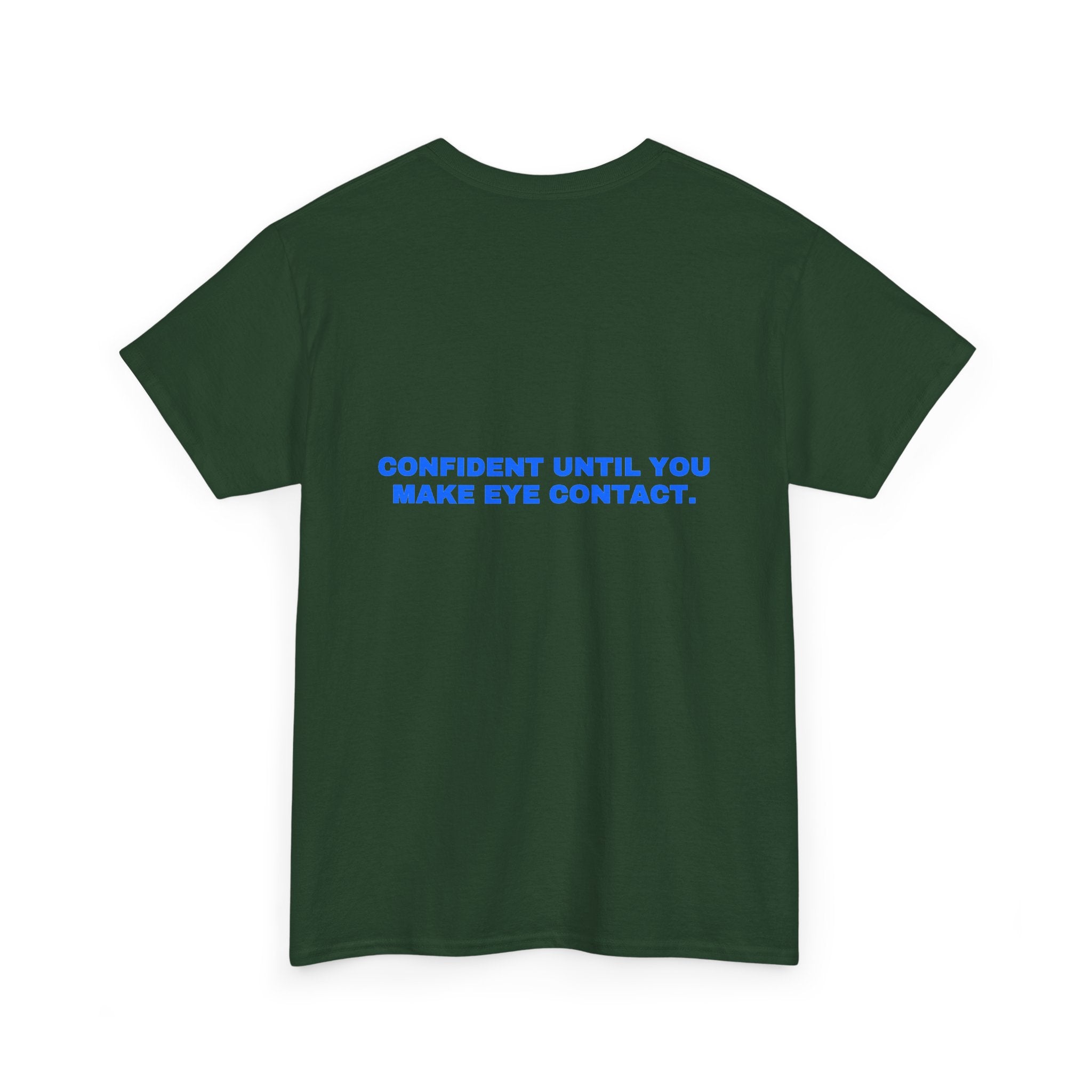 Confident until you make eye contact. Royal print (dark)