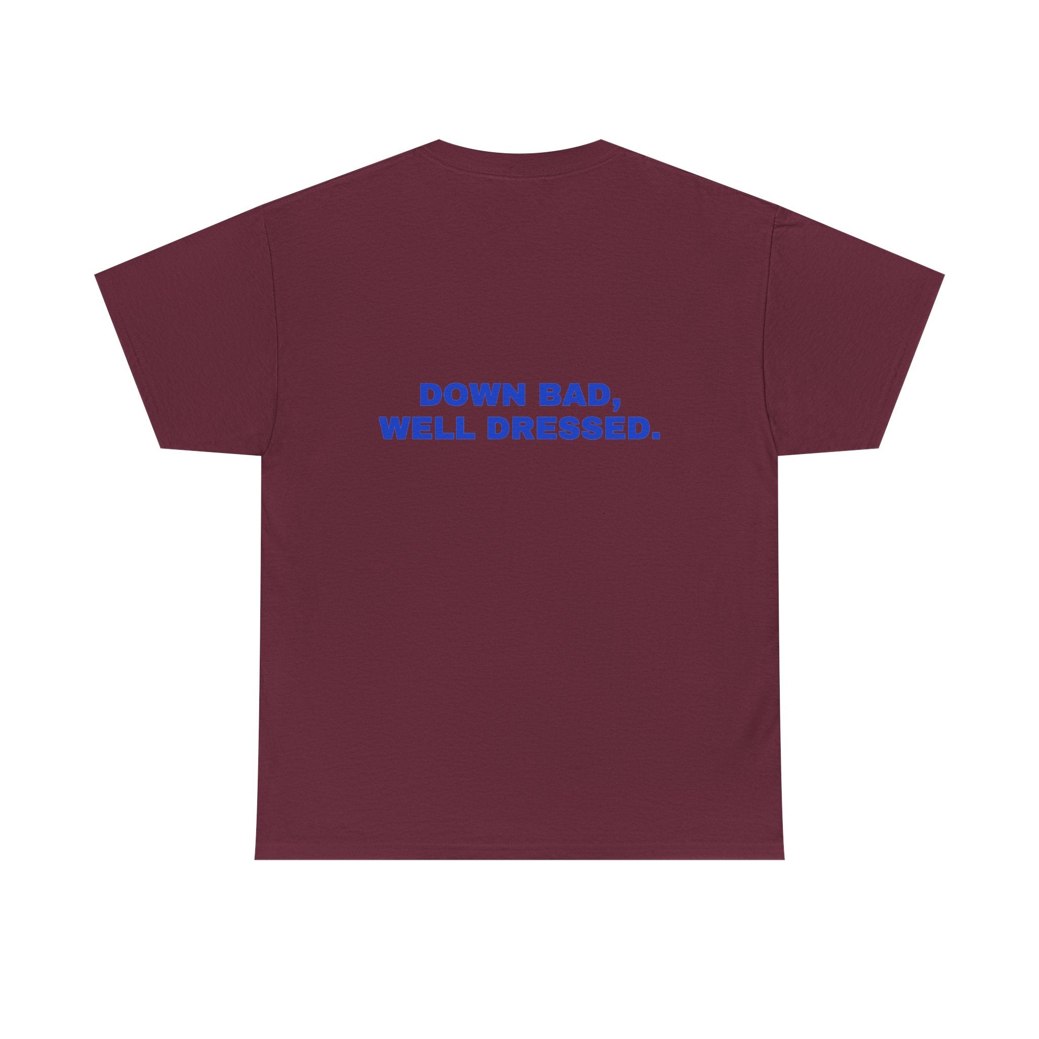 Down bad, well dressed. Cobalt print (dark)