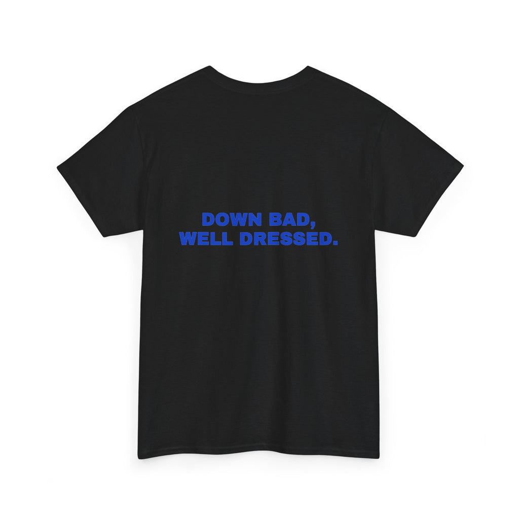 Down bad, well dressed. Cobalt print (dark)