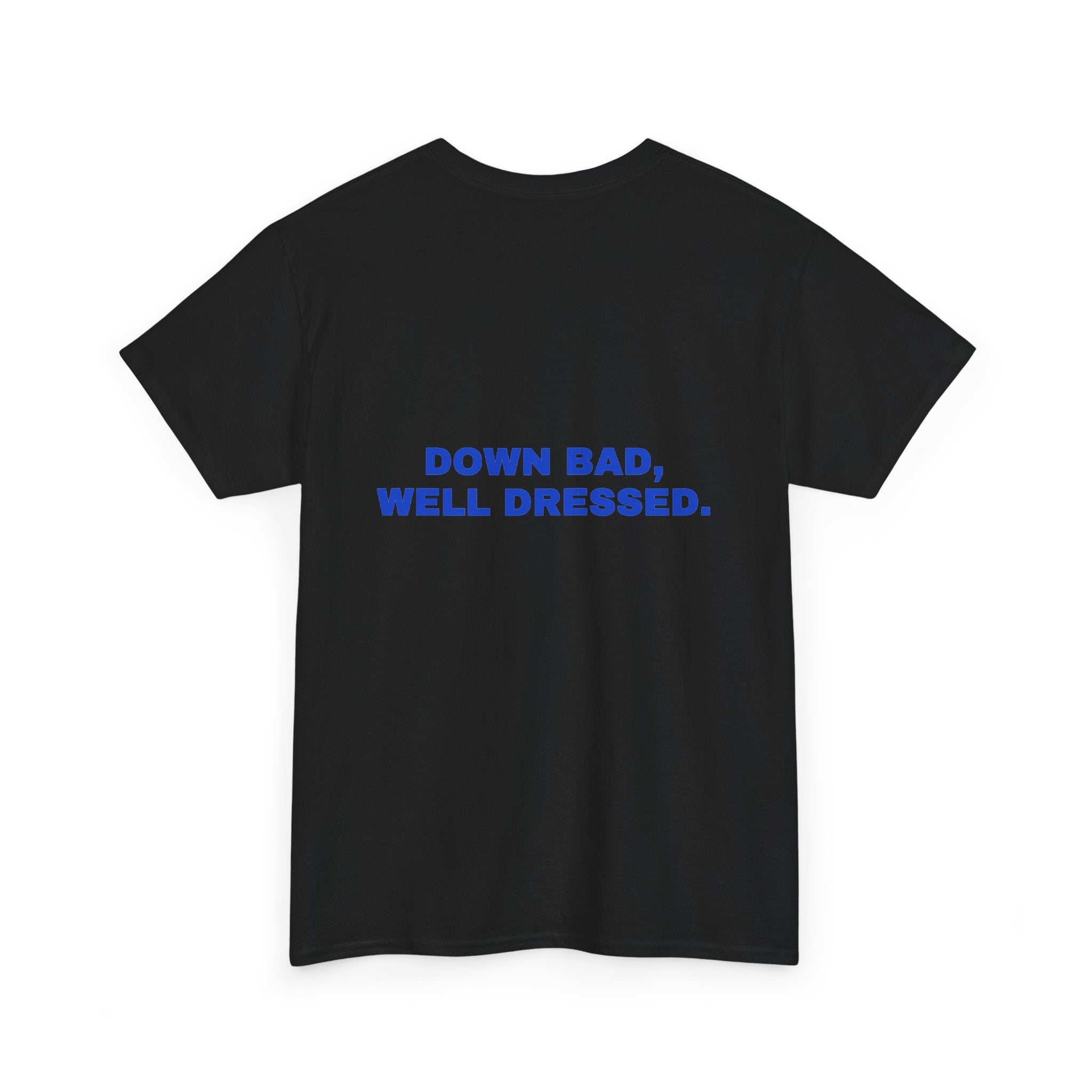 Down bad, well dressed. Cobalt print (dark)