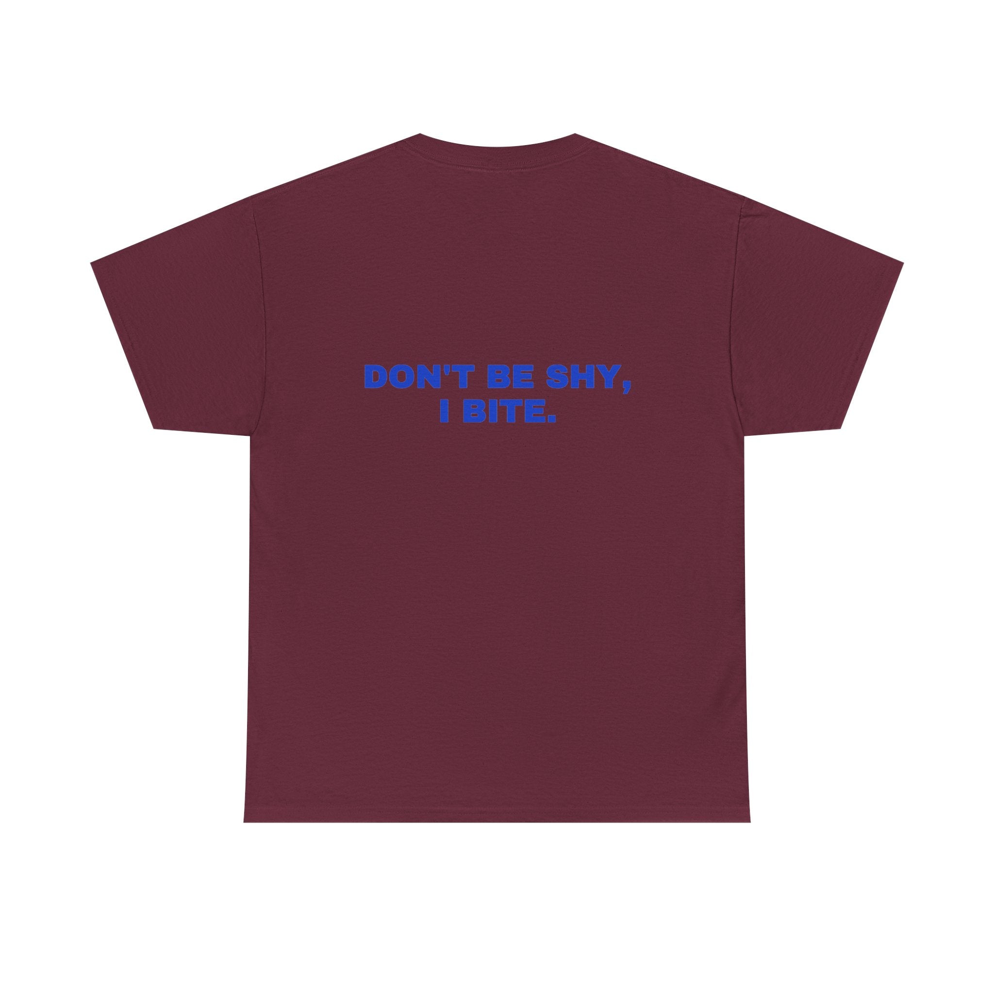 Don't be shy, I bite. Cobalt print (dark)